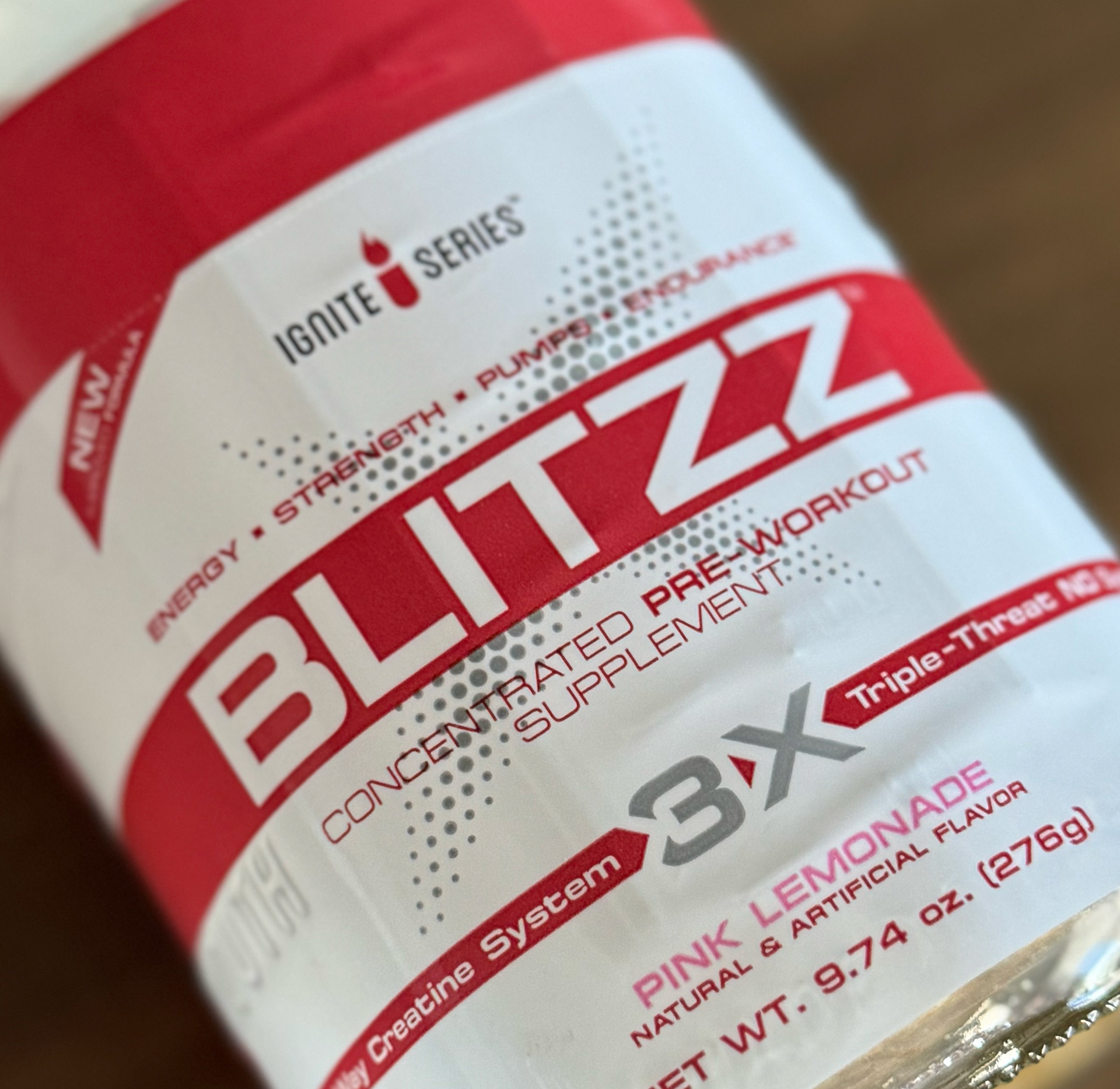 Product packaging design for Blitzz Preworkout.