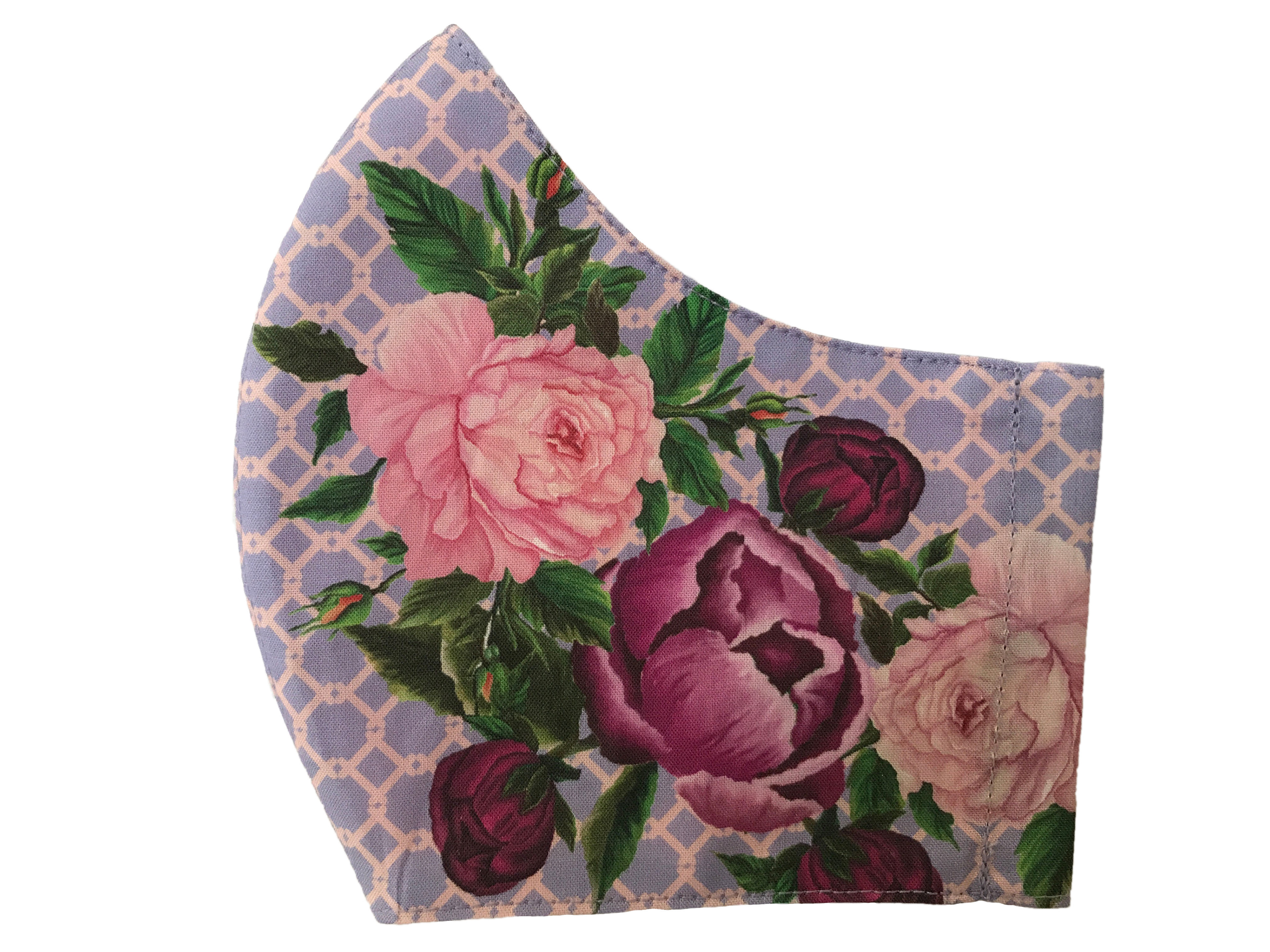 Peonies Blue Mask