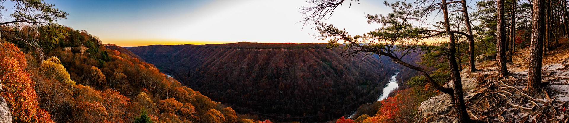 Beauty Mountain Overlook panorama at sunset