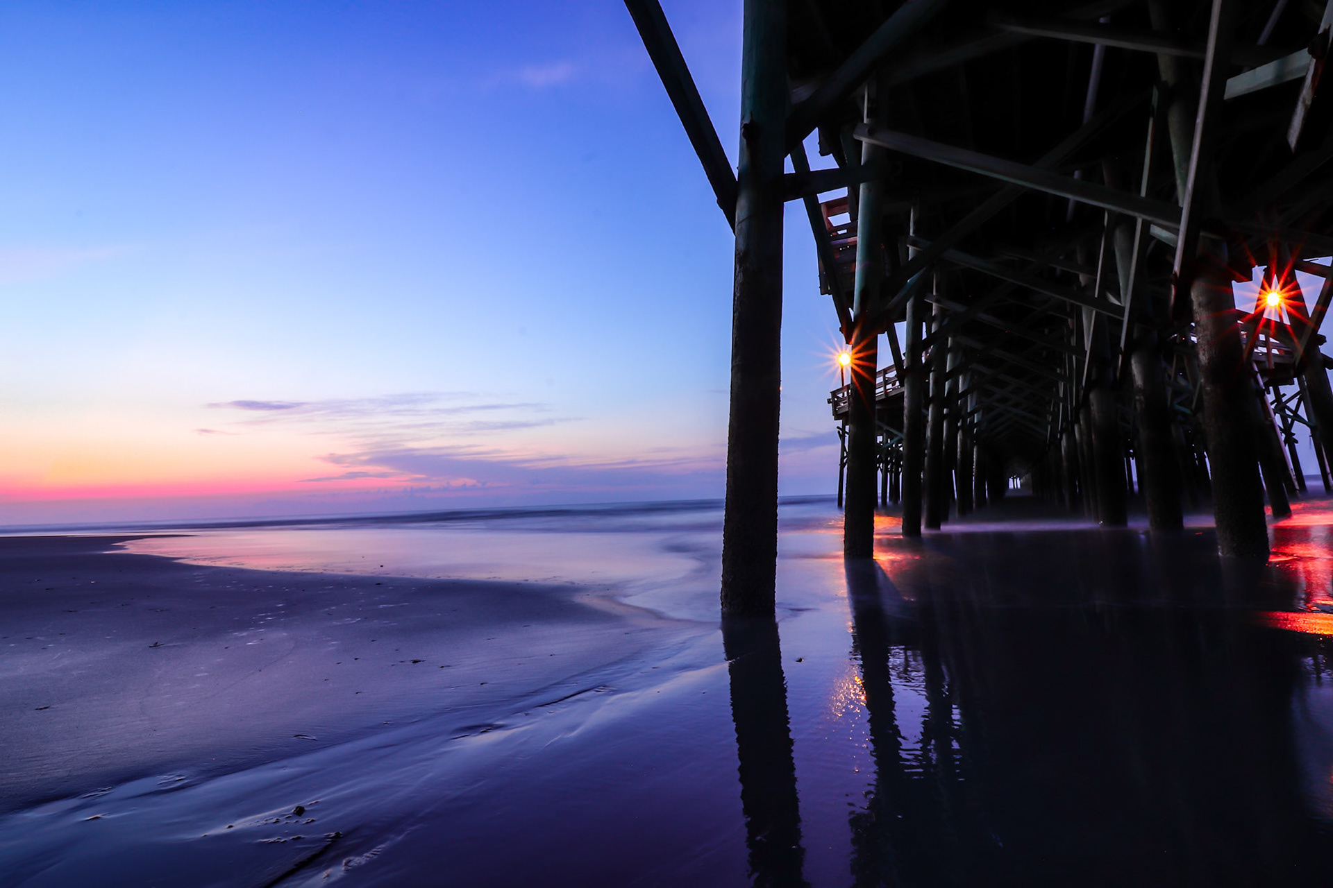 One of the piers at sunrise at Myrtle Beach, SC