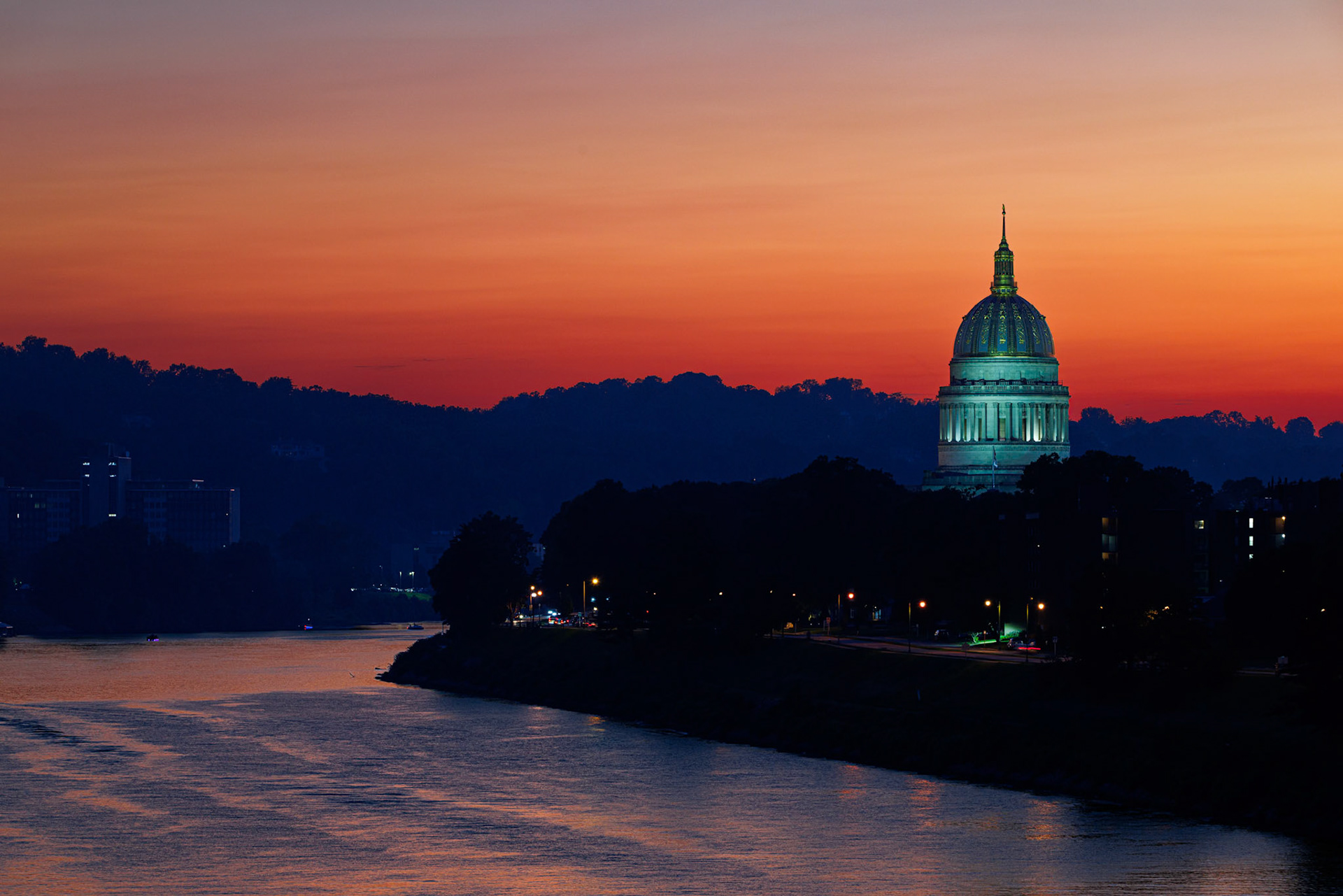 Sunset behind the WV State Capitol. July 4th, 2025
