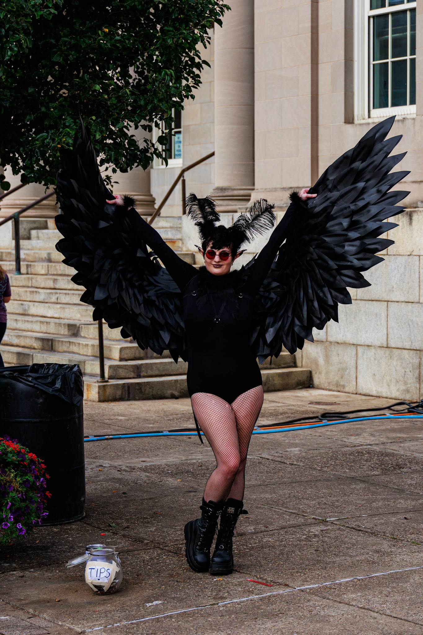Mothman cosplayer at the Mothman festival in Point Pleasant, WV