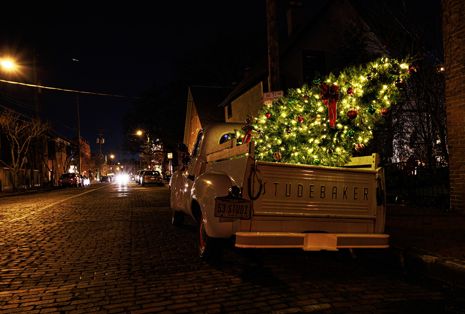 Very cool and festive Studebaker truck, German Village, Columbus, OH 2024