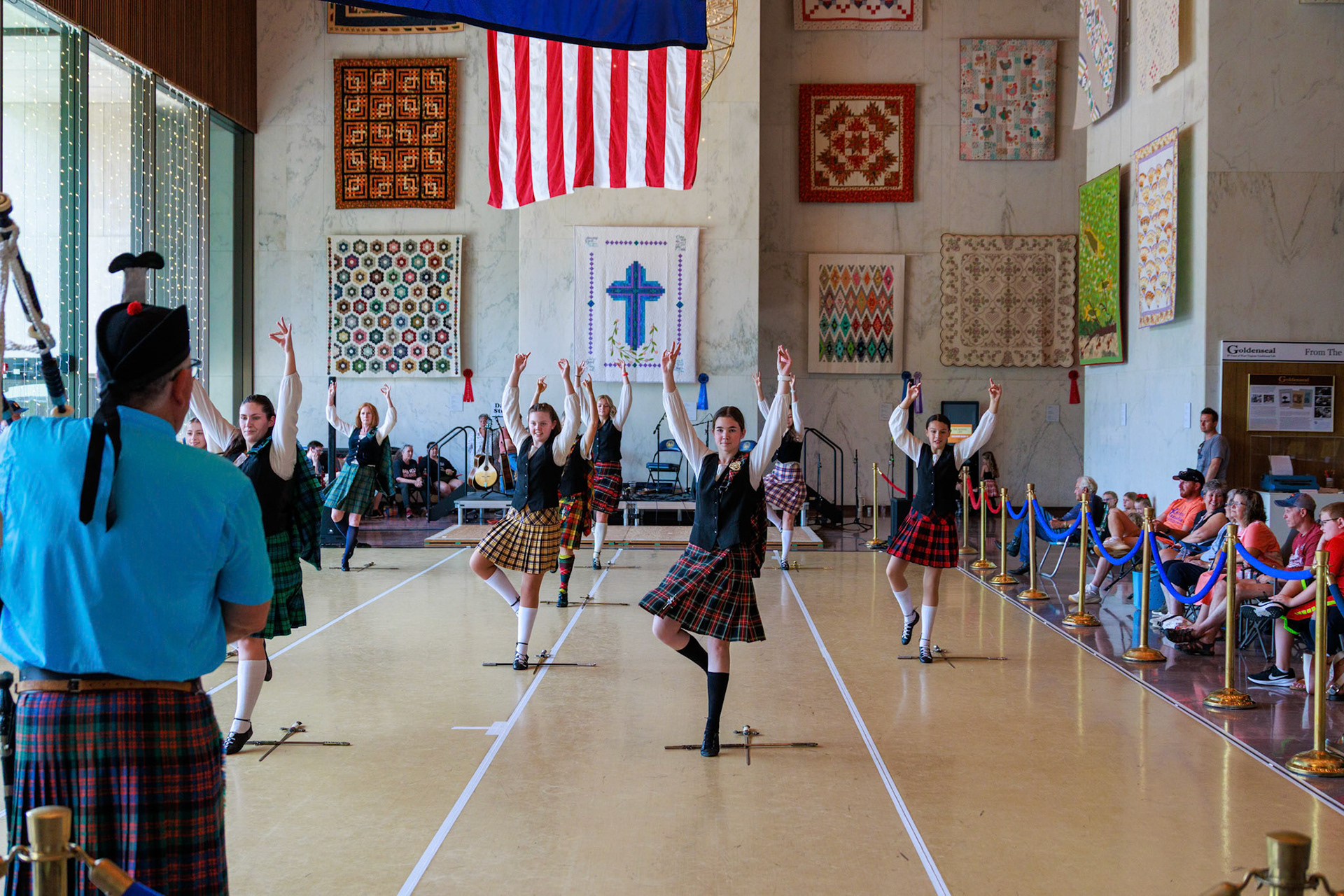 Irish dance demonstration at Vandalia Festival 2024 in the WV State Museum.