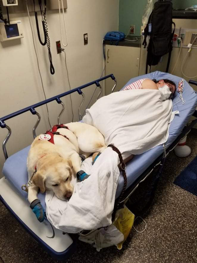 Buddy and Trisha at the hospital