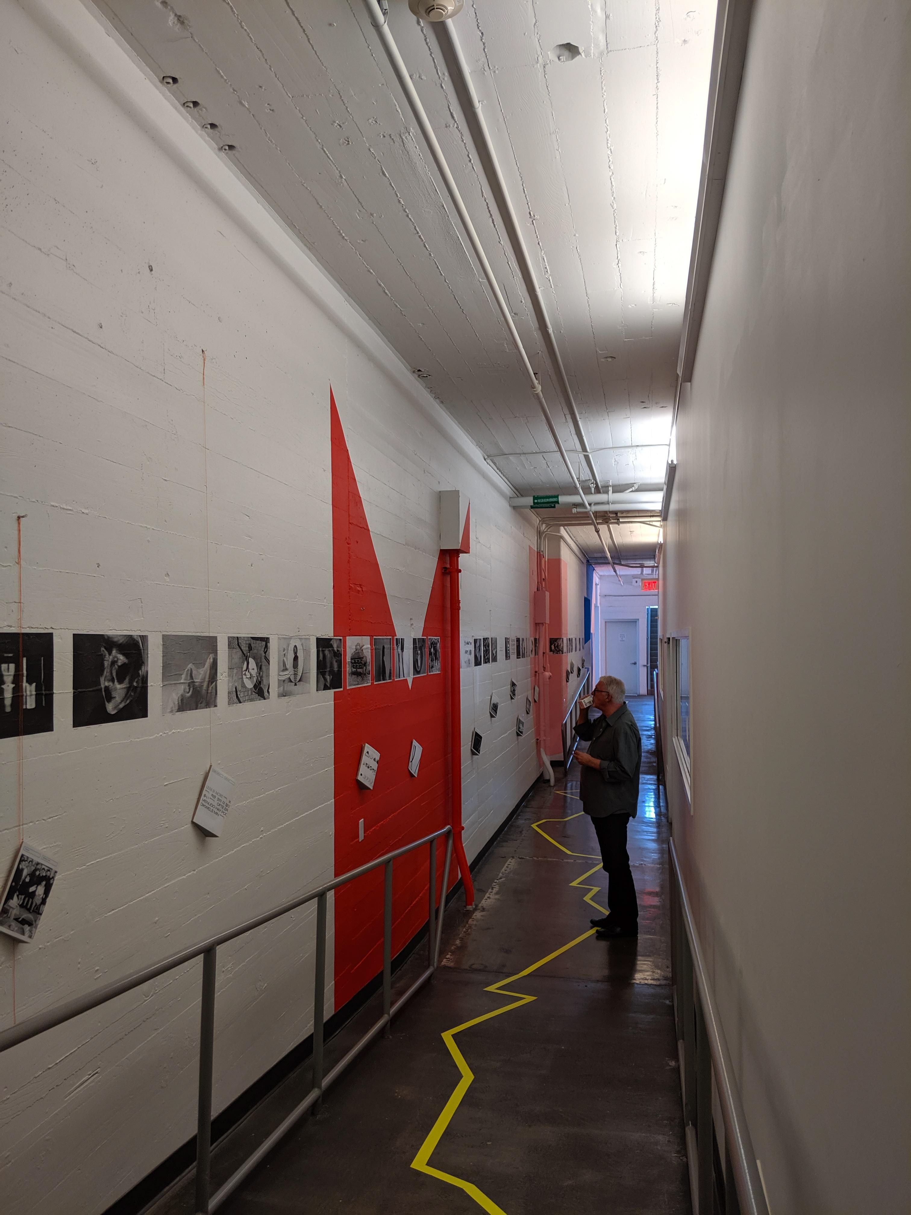 Hallway with every students' process books and research material.
