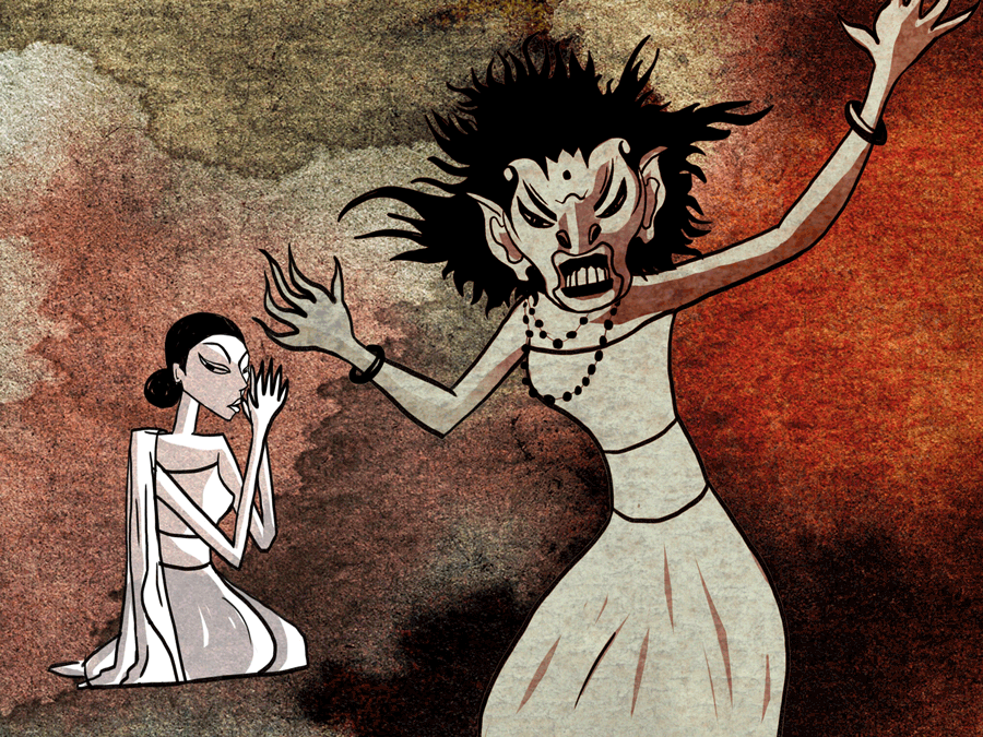 Through the assistance of a witch, the harem caused her to suffer from a “strange” disease.