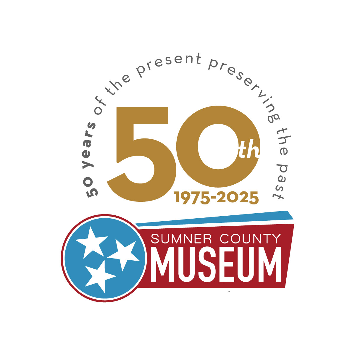 Sumner County Museum 50th Year Full Color Logo Design