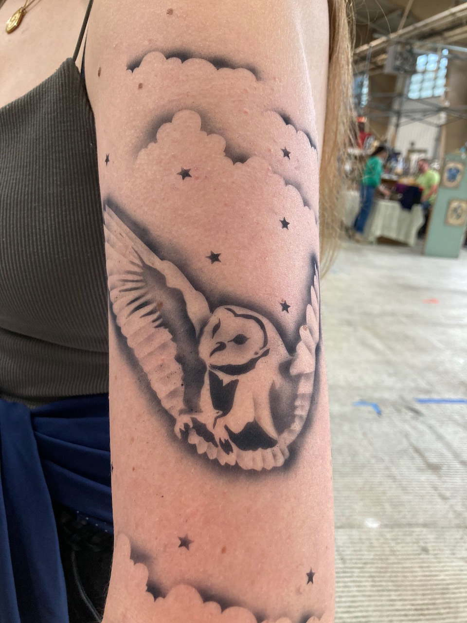 Barn Owl w/PIZZAZ! Tattoo