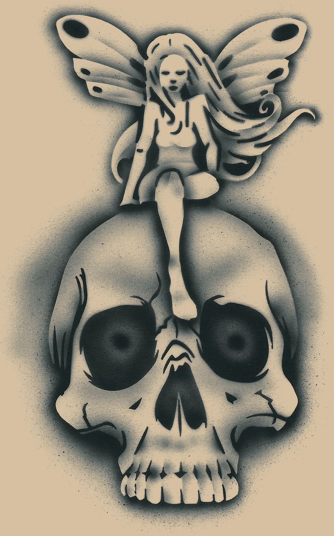 Fairy on Skull