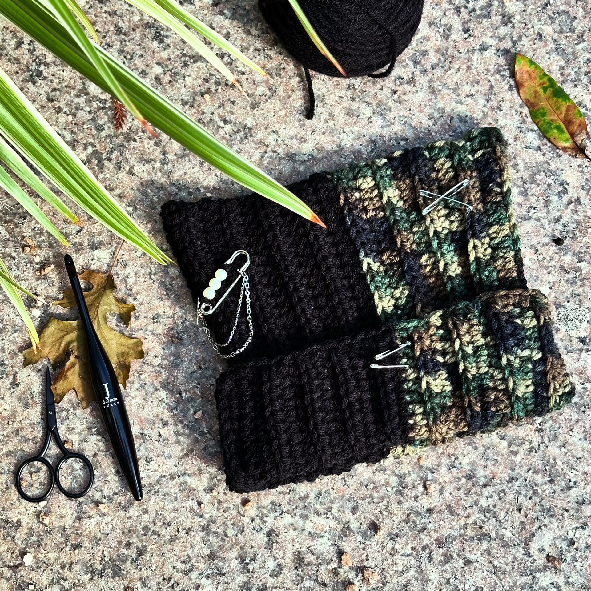 Half & Half Camo Kitty Beanie