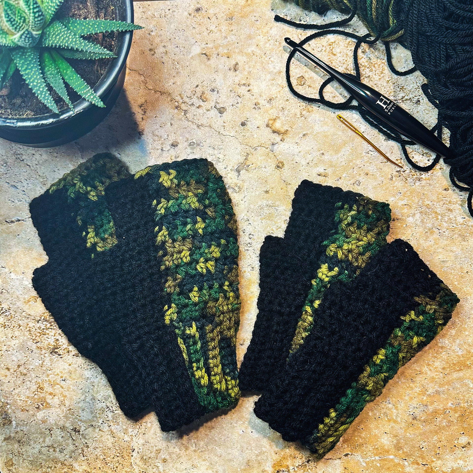 Half & Half Fingerless Gloves
