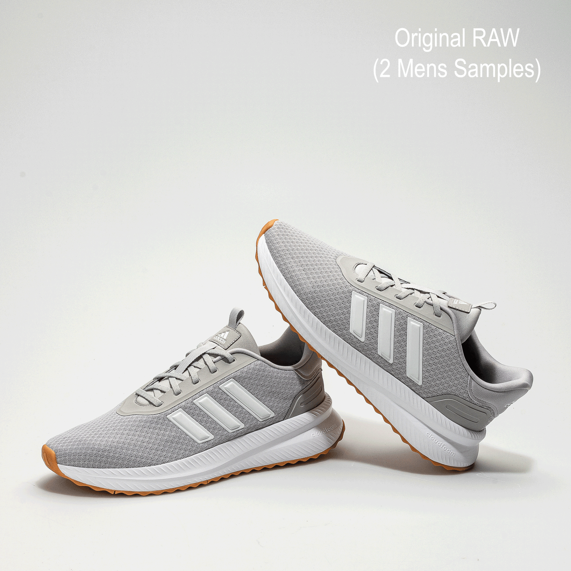 Shoe Carnival did not have the womens white sample available for the shoot. I shot two mens Grey samples and altered one to represent the womens sample