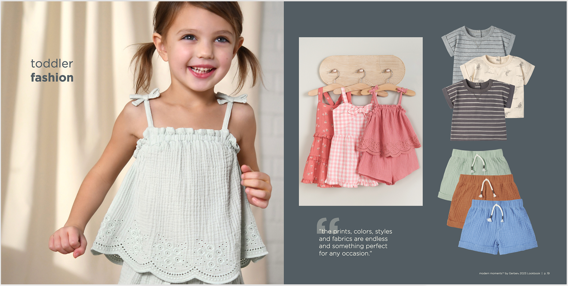 2023 Modern Moments by Gerber Lookbook - Hanging Pink Rompers image