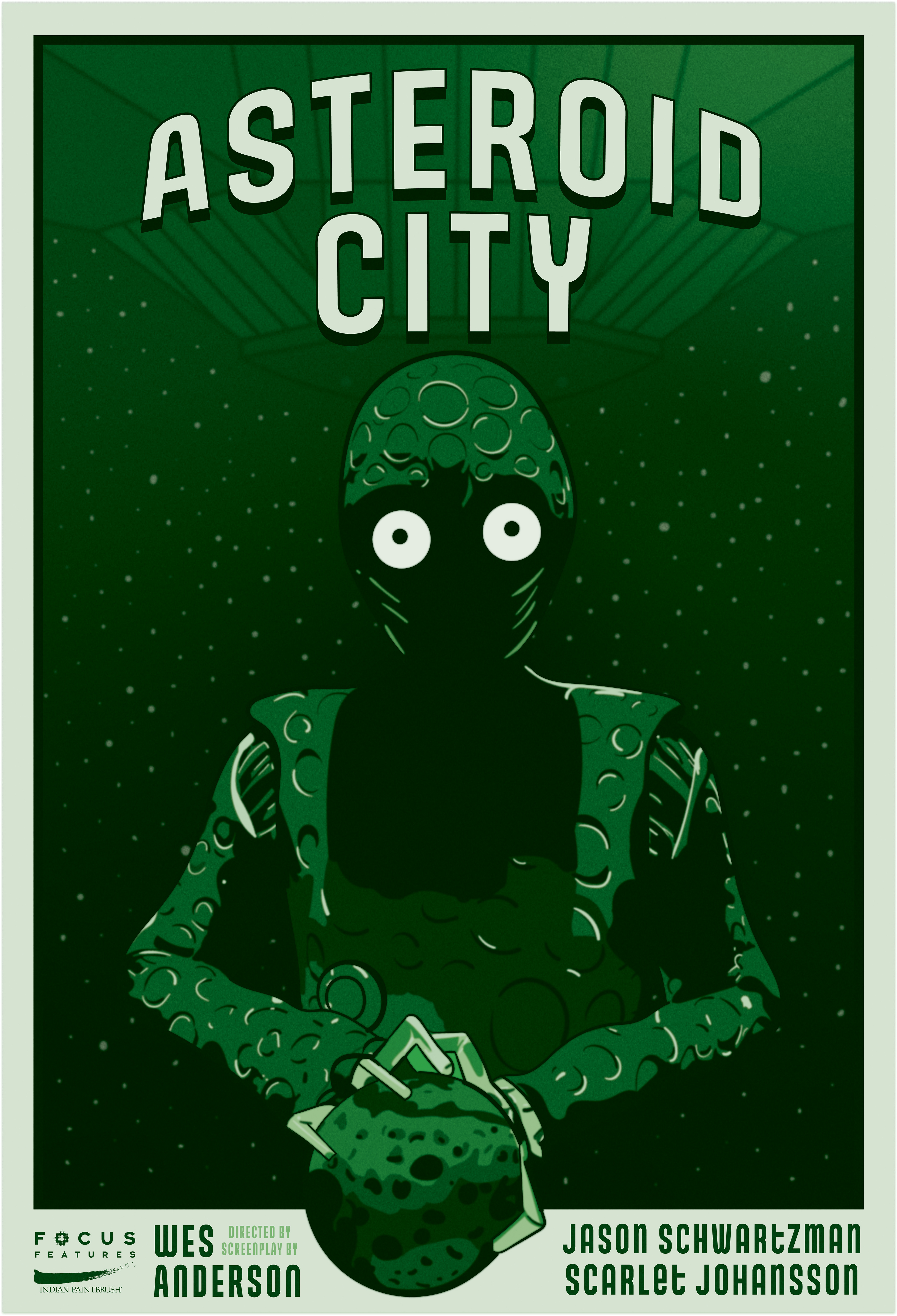 Retro Style Illustrated Movie Poster for Asteroid City