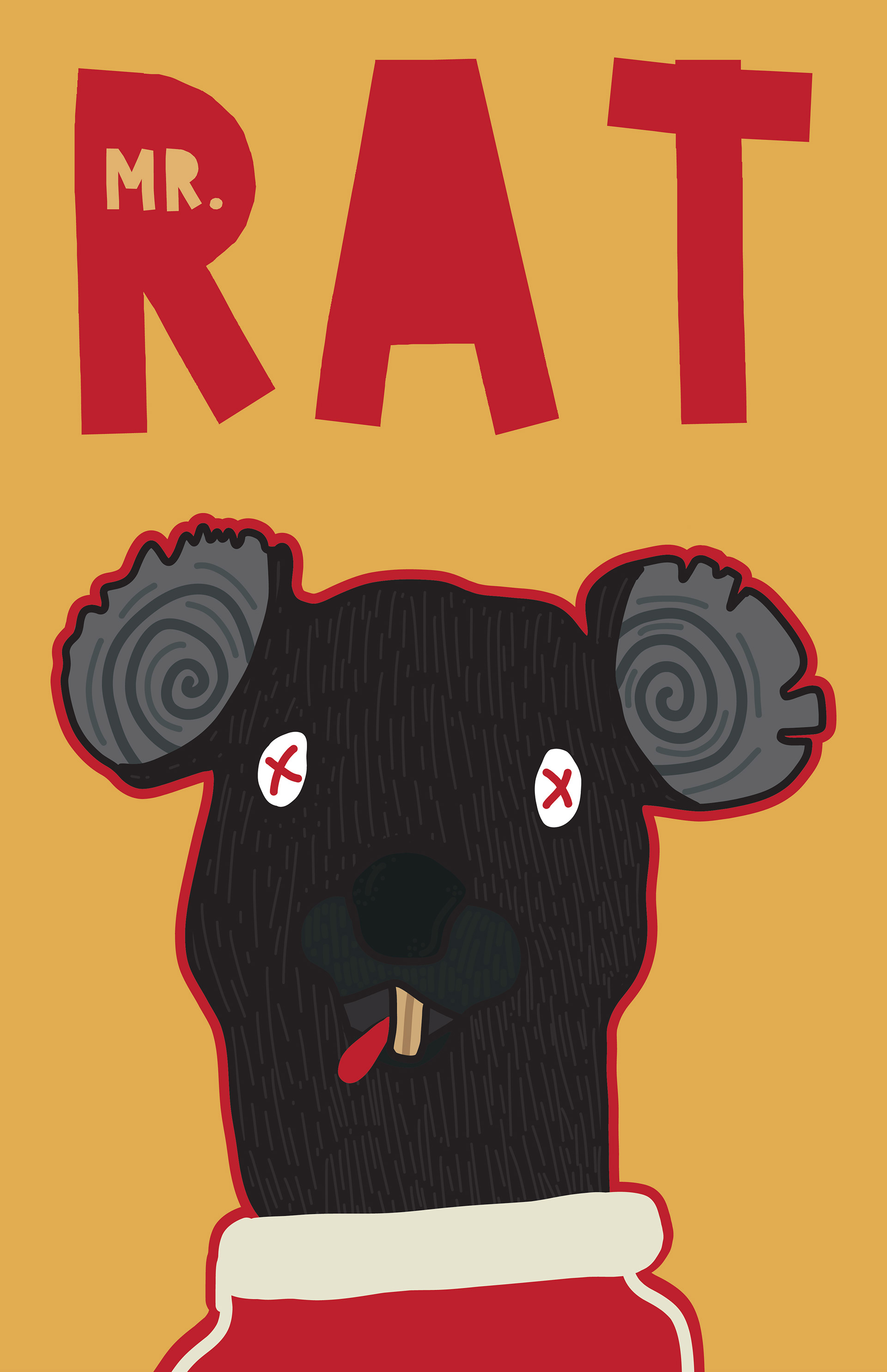 Illustrated Poster of Rat from Fantastic Mr. Fox