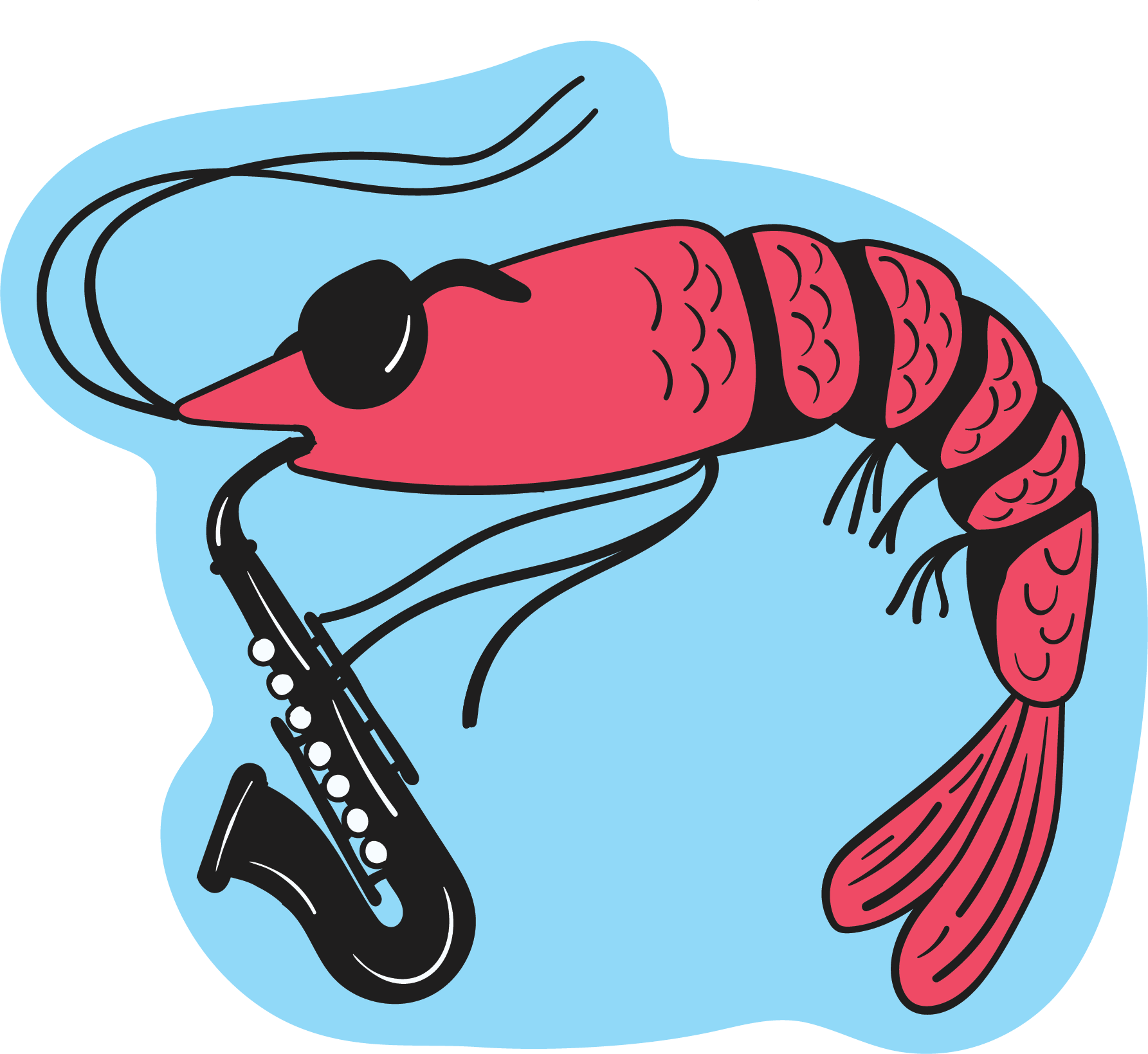 Ska Shrimp Illustrated Sticker