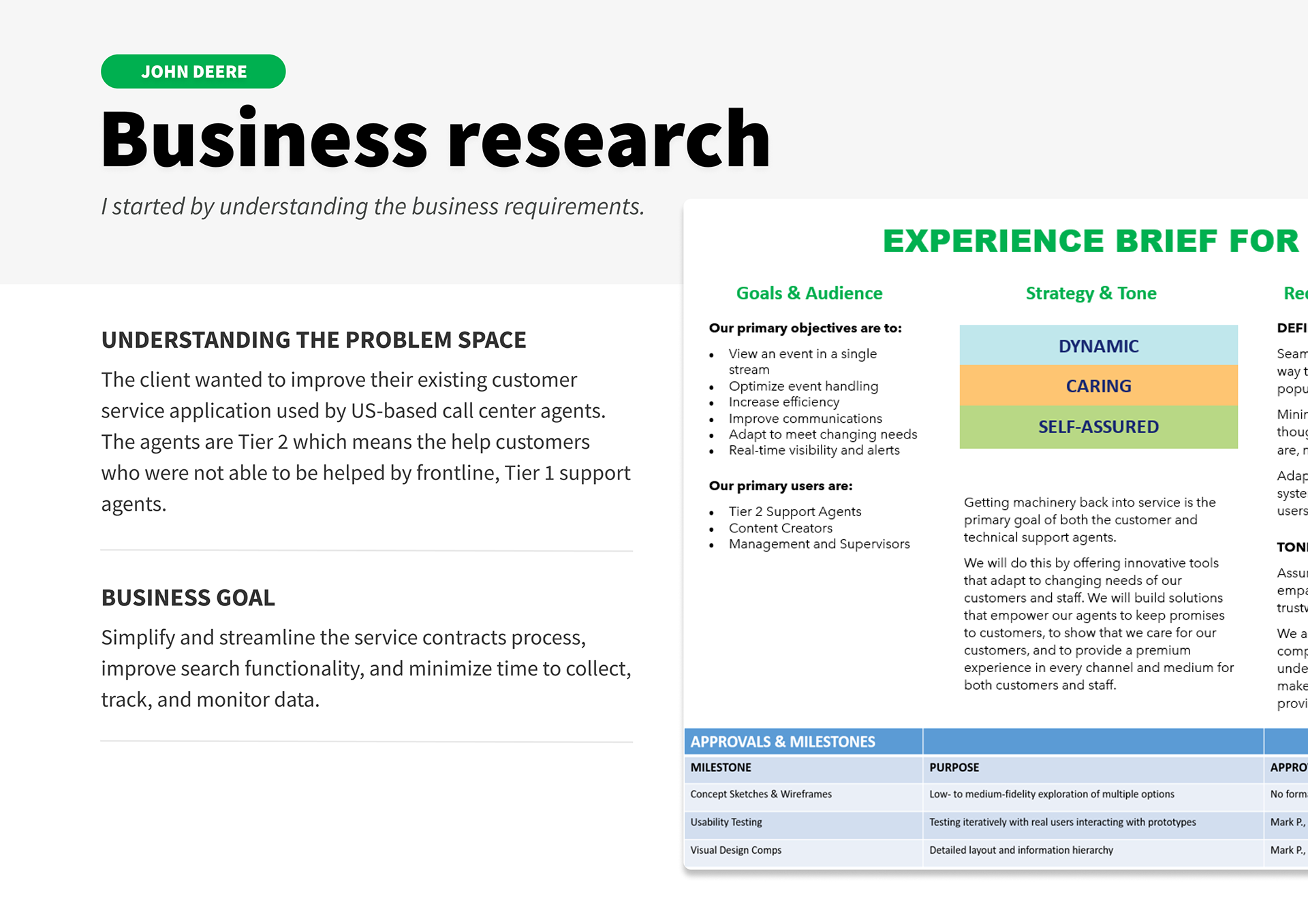 Business research: Simplify and streamline the service contracts process, improve search functionality, and minimize time to collect, track, and monitor data.