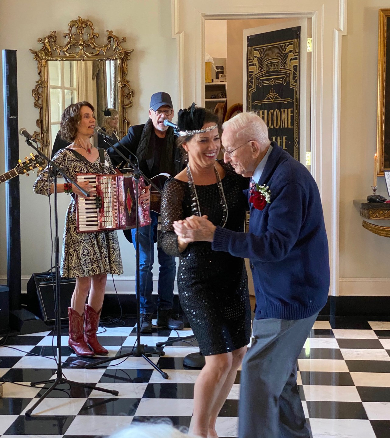 First Lady Maria dances with 102 yr old senior friend