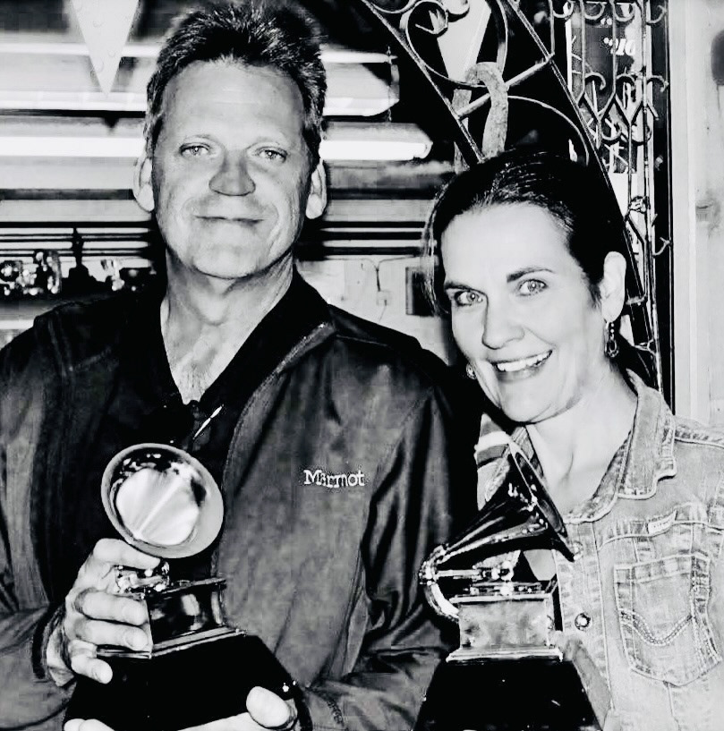 Chris & Jan in Ridgway Colorado where the Grammy Award is made by our friend John Billings
