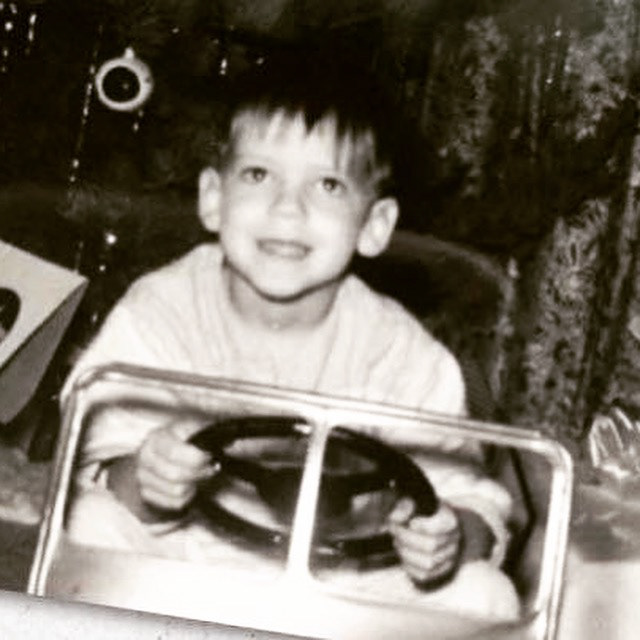 Chris and his first Jeep-Christmas Lubbock TX 1959