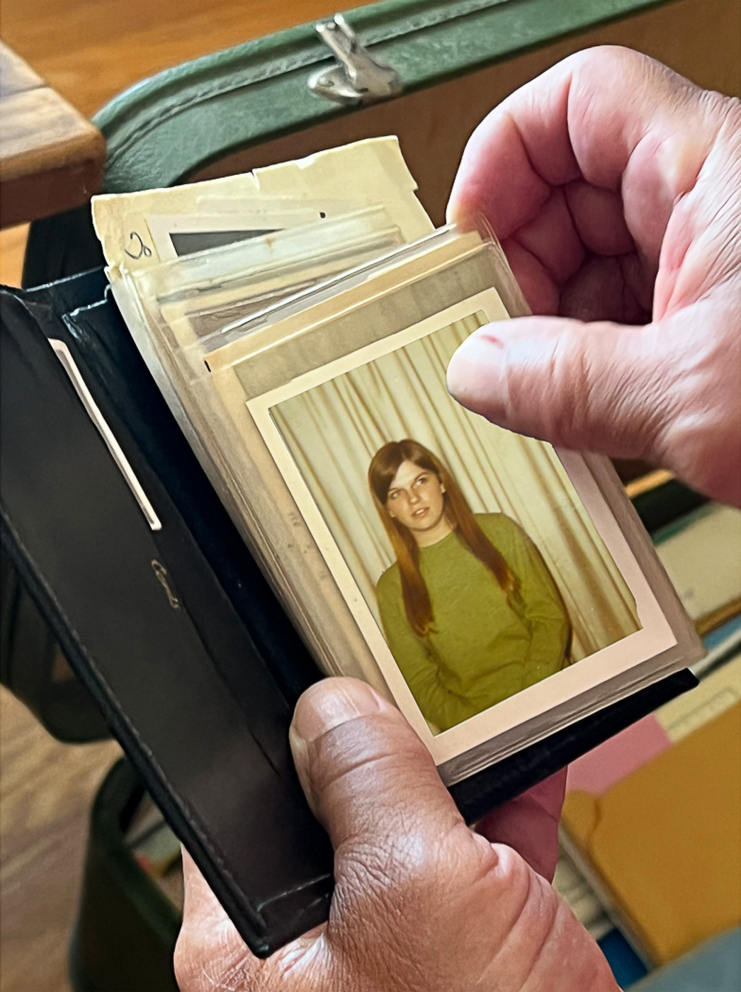 Since he didn't have a photo of my mother in his collection, I kindly (and digitally) added one.