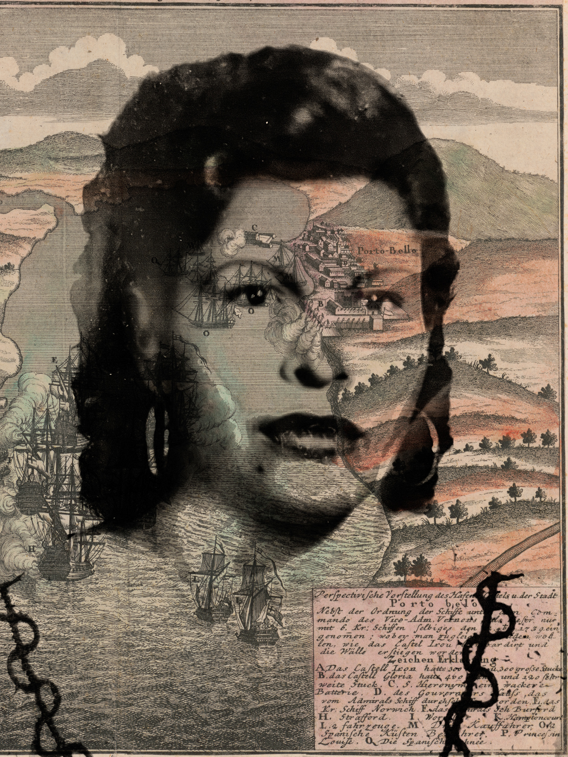 Digital collage of my paternal grandmother, Maxima and her homeland, Panama.