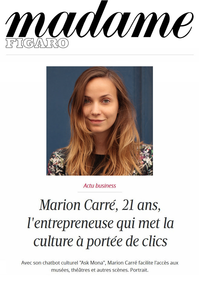 Marion Carré, Entrepreneur (Ask Mona)