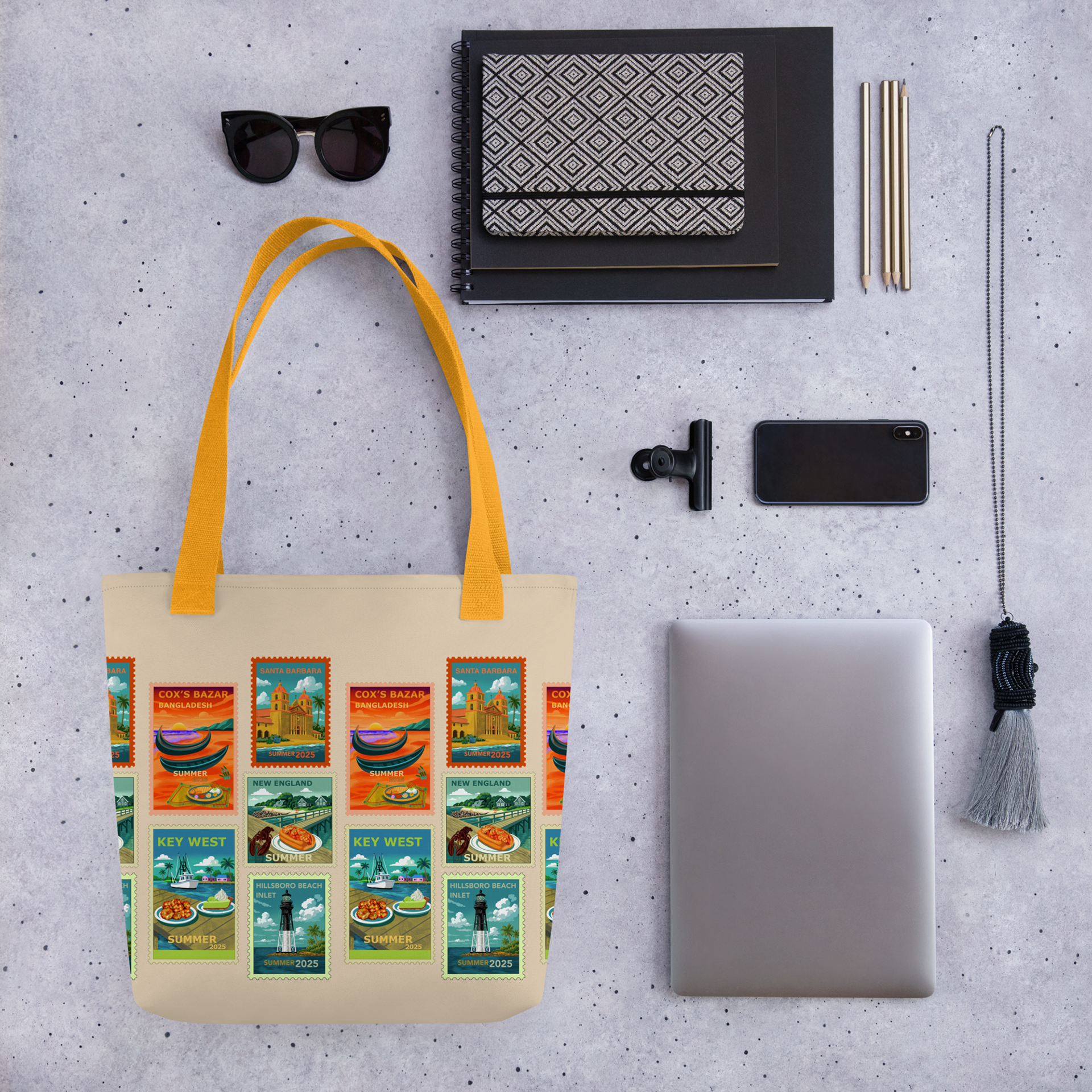 Coastal Stamps Summer Tote
