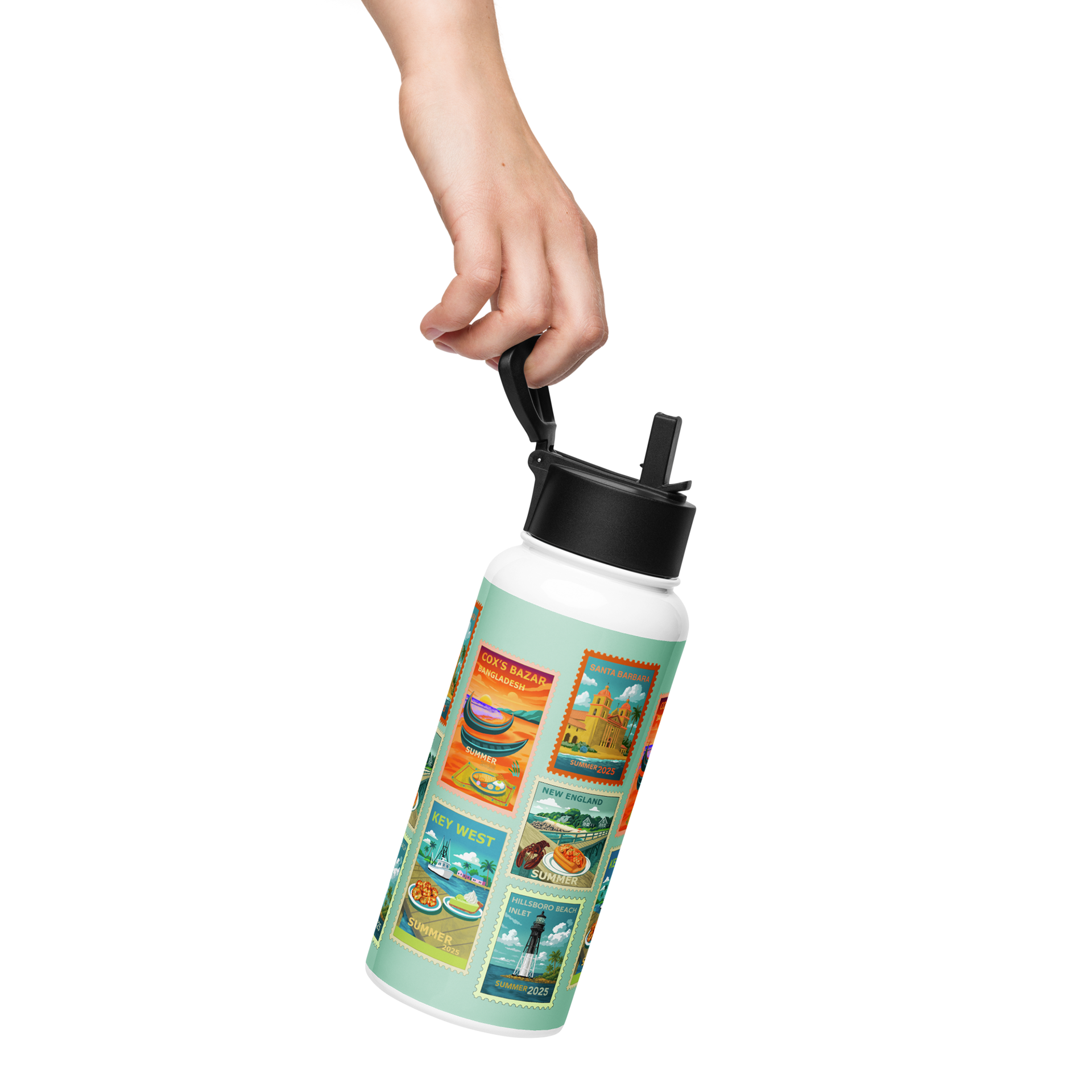 32 oz Hydroflask with foldable straw and rotating handle