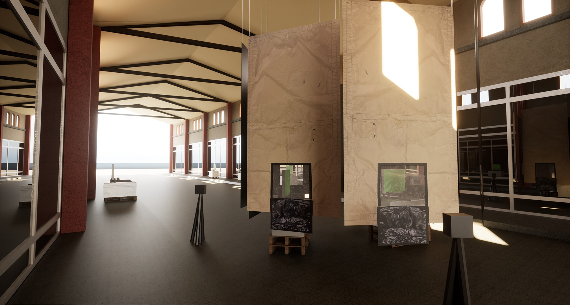 Artwork and Exhbition Model - Blender / Unreal Engine (made for Aziz Hazara's Artwork at the Sharjah Biennial 2025)