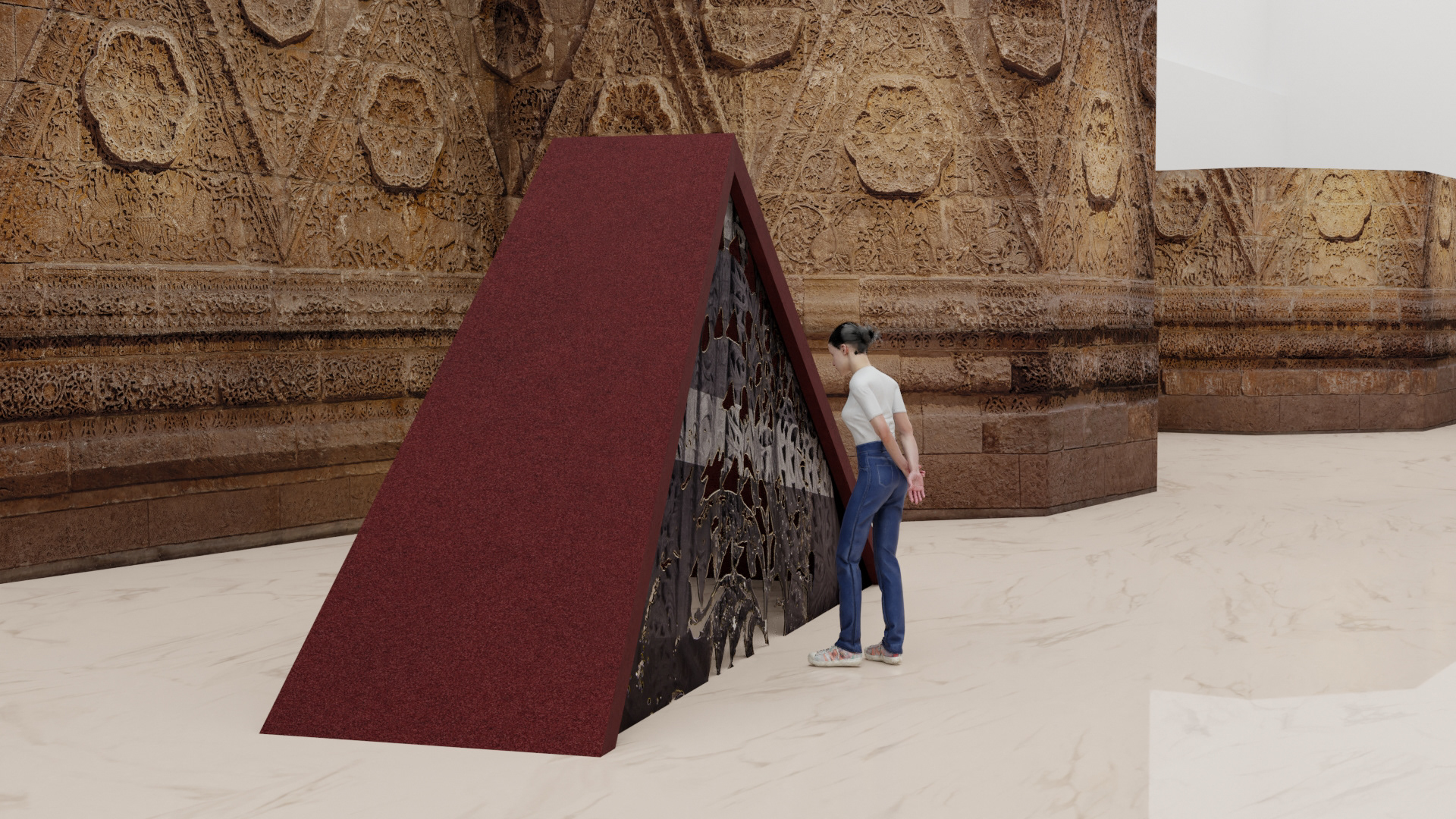 Artwork and Exhbition Model - Blender (made for Ali Kaaf's commissioned artwork 'I Am a Stranger. Twofold a Stranger' by the Pergamon Museum 2021)