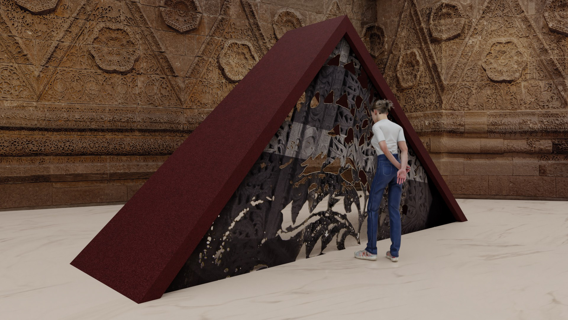 Artwork and Exhbition Model - Blender (made for Ali Kaaf's commissioned artwork 'I Am a Stranger. Twofold a Stranger' by the Pergamon Museum 2021)