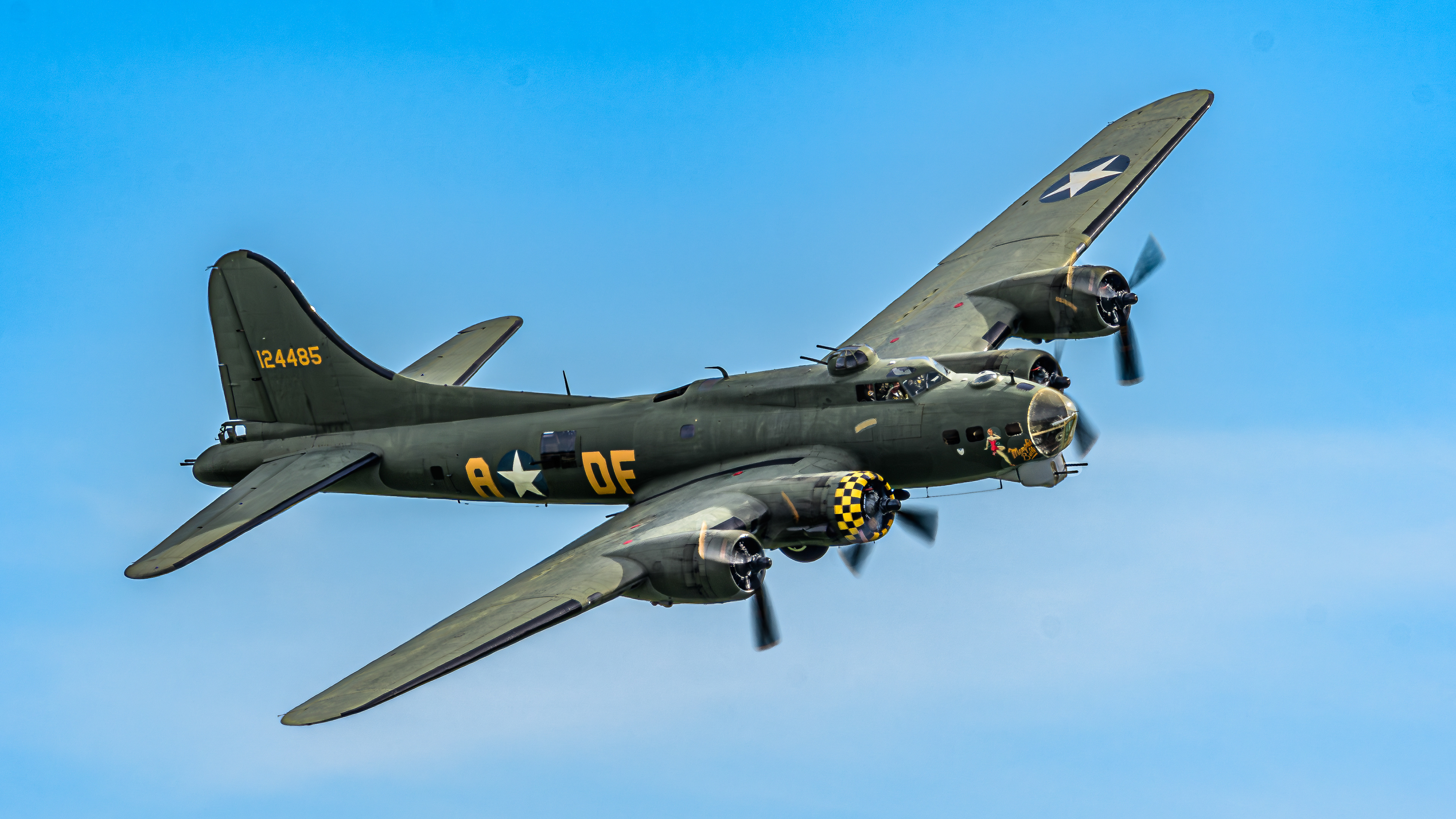 B-17G Flying Fortress (Sally-B) displaying at IWM Duxford in September 2024. registration / serial - G-BEDF / 124485.