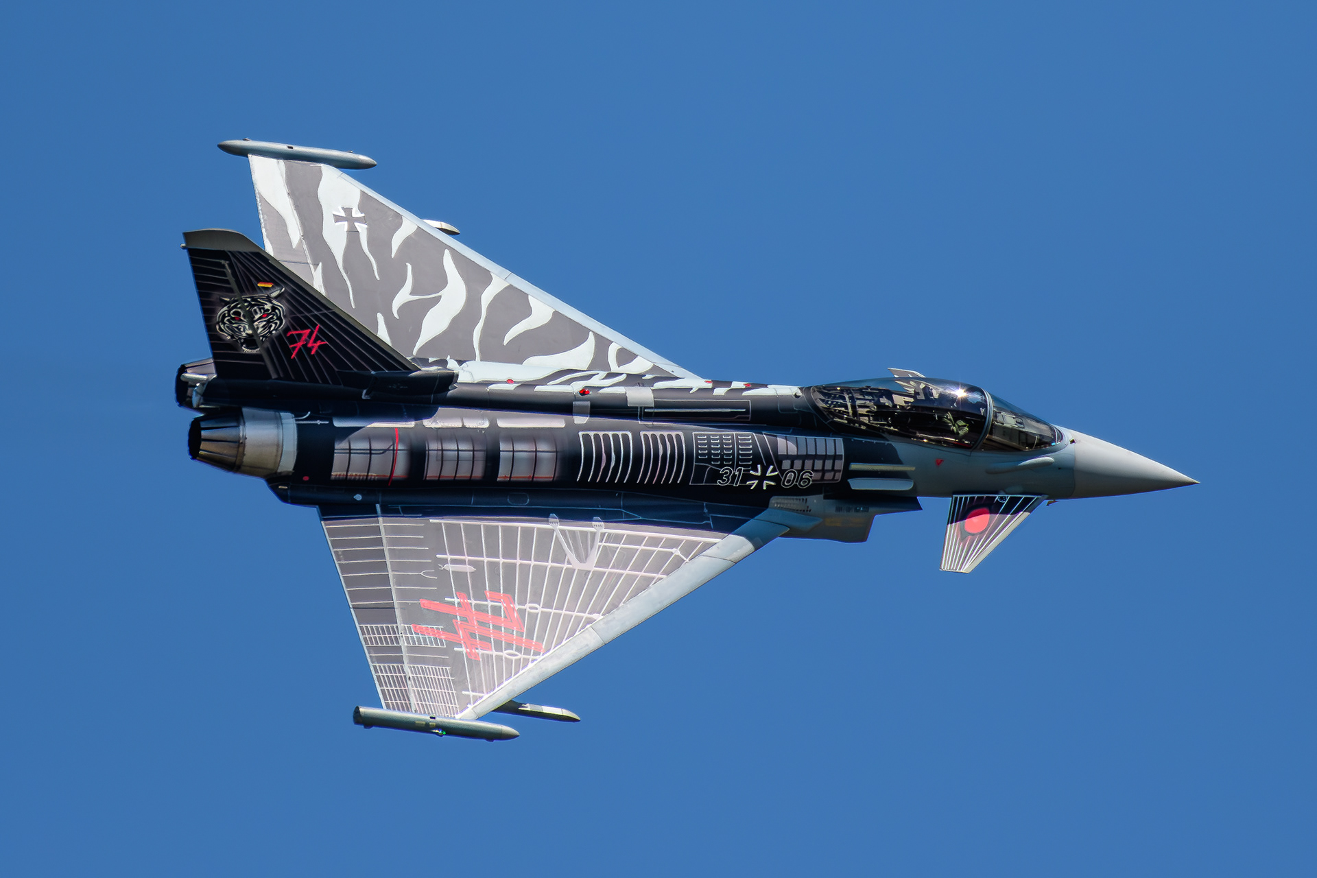 Eurofighter Typhoon from the German Air Force at RAF Fairford in July 2024. Registration / serial 31+06