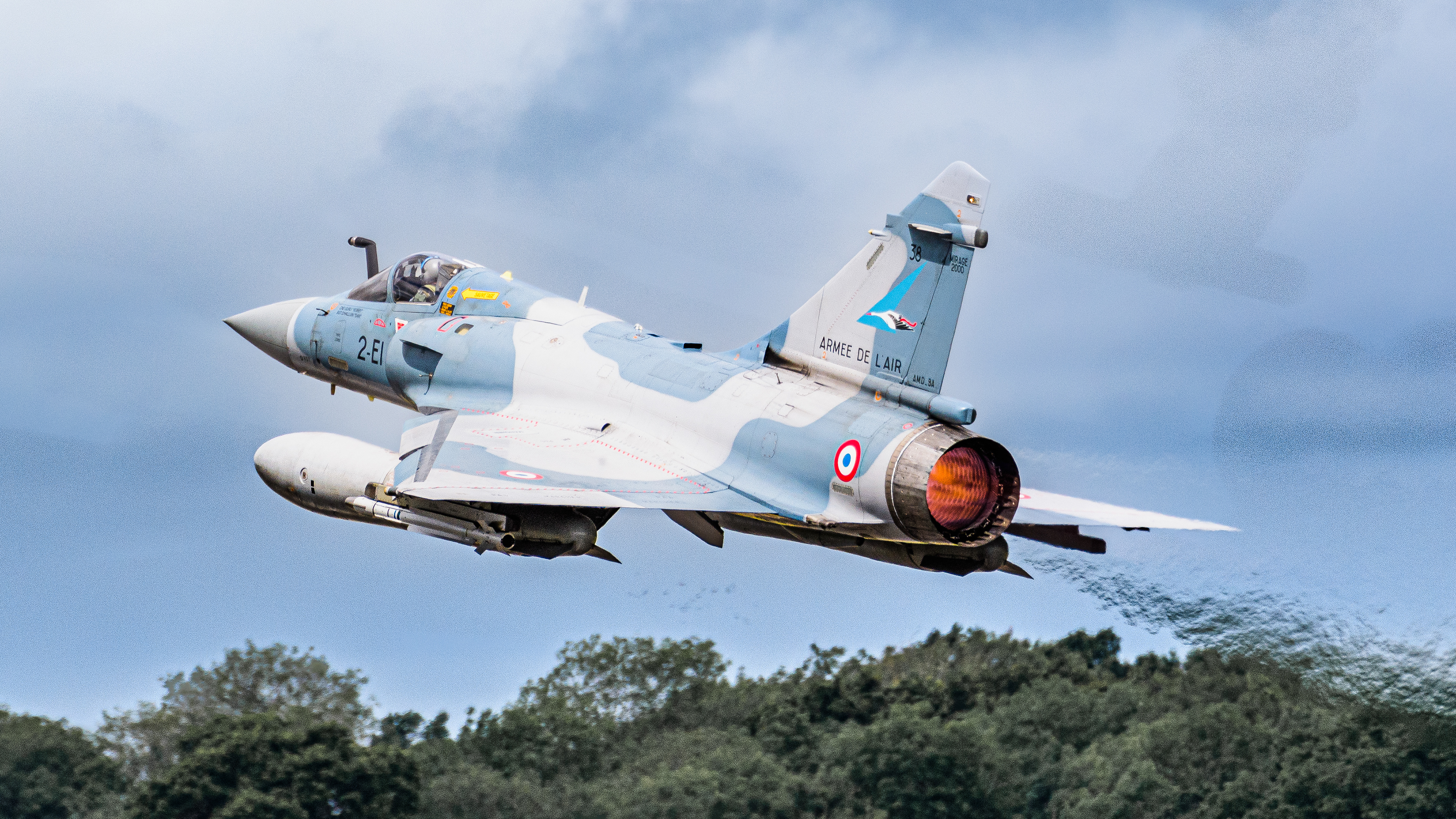 Dassault Mirage from the French Air Force departing RAF Fairford in July 2024. Registration / serial 38 / 2-EI.