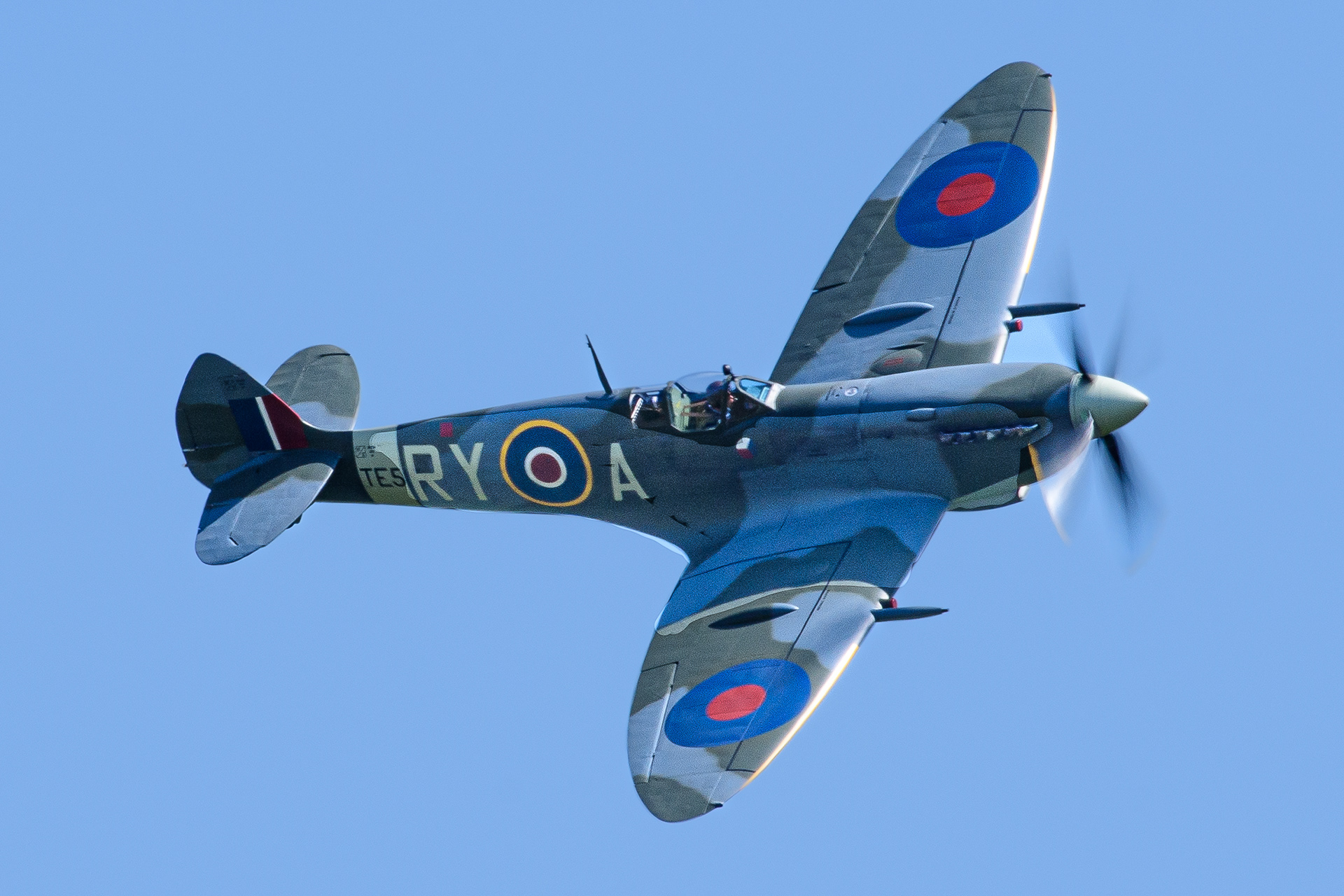 Spitfire displaying at IWM Duxford in June 2023. Registration / serial G-RYIX / TE517.