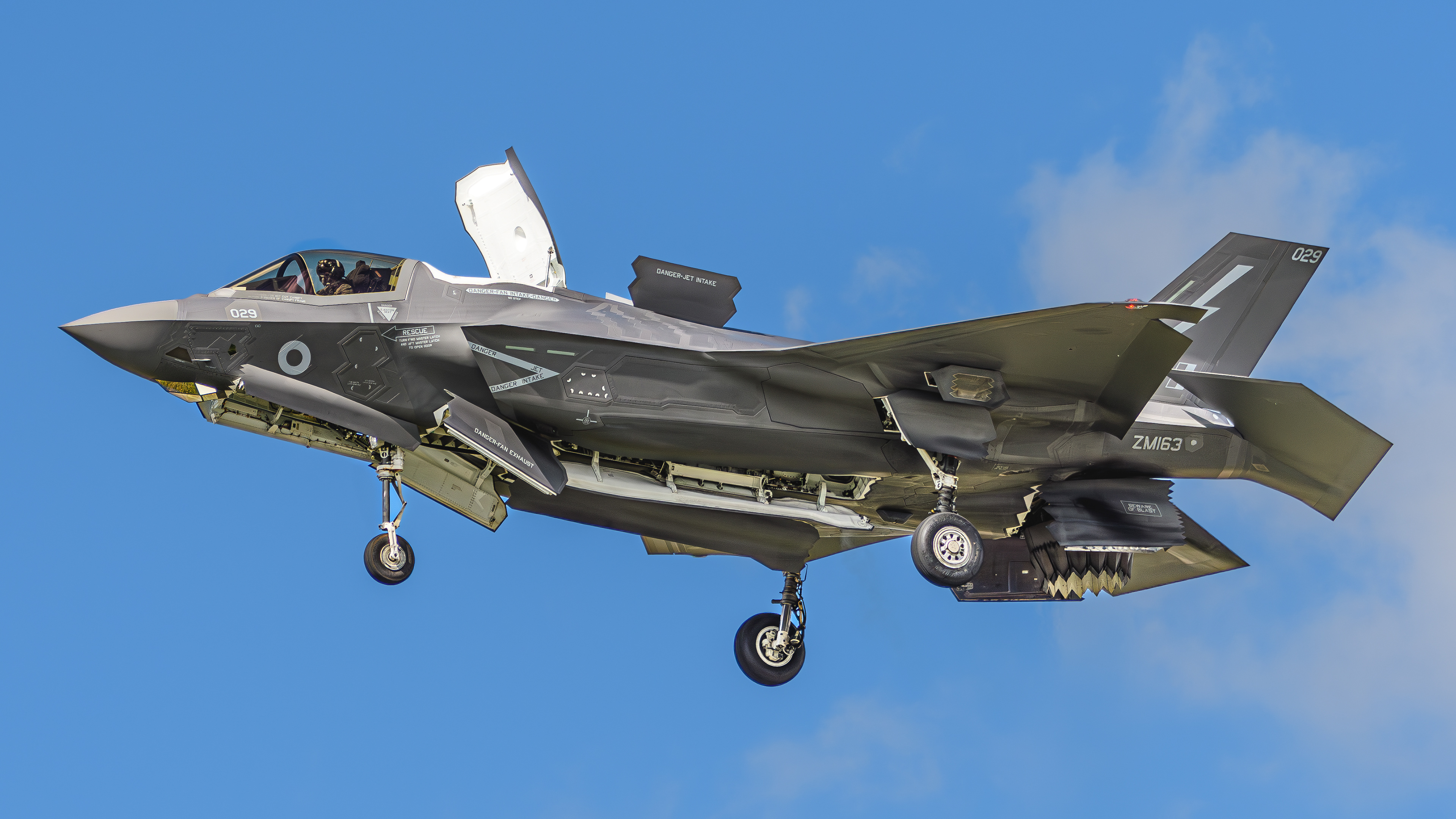 F35B Lightning from the Royal Air Force at RAF Fairford in July 2024. Registration / serial ZM163