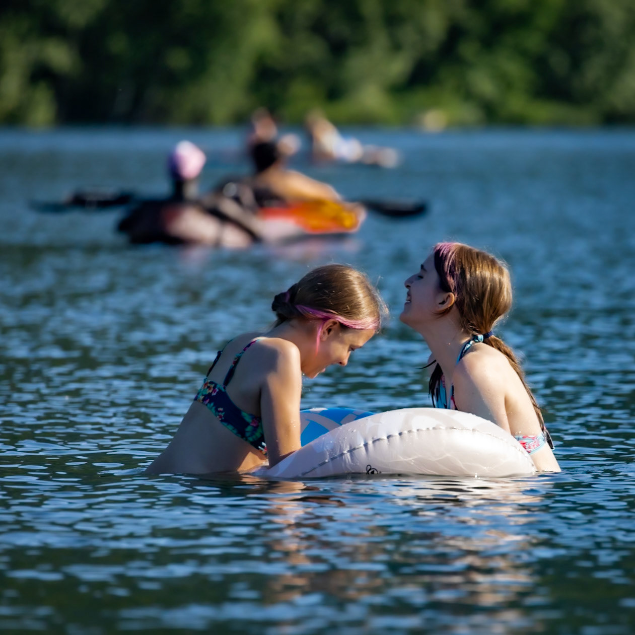 Enjoying a hot day at Mirror Lake