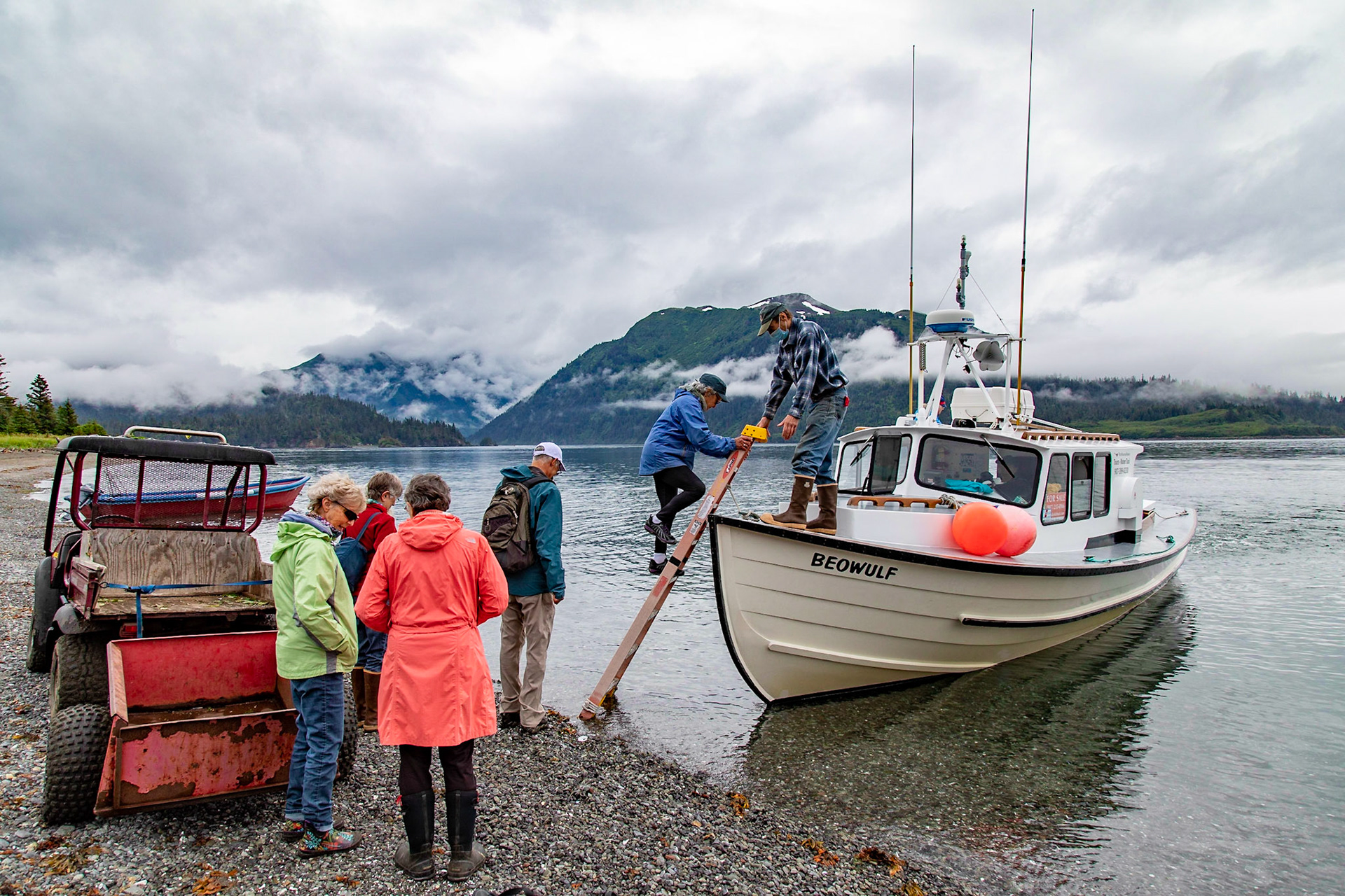 Boarding the Water Taxi