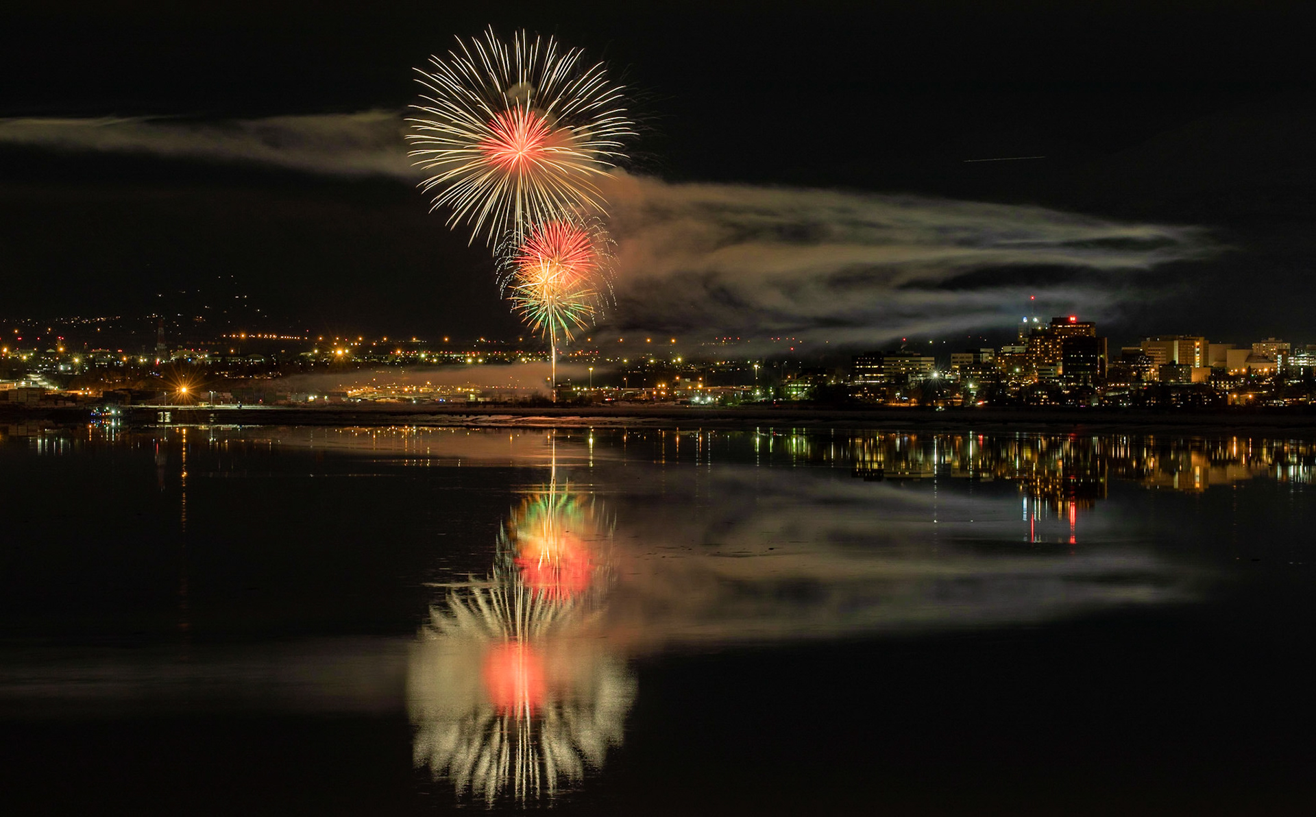 Rondy Fireworks over Anchorage