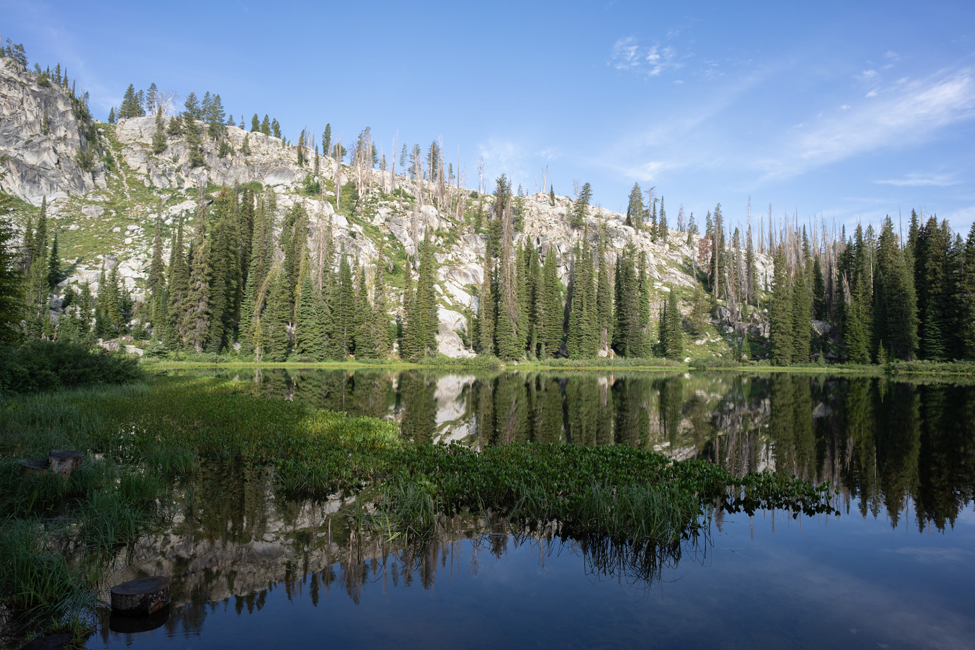 Brenna slept while I started the fire and dried stuff left wet by night rains
