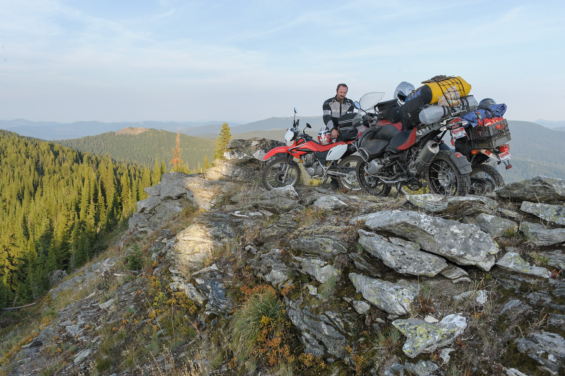 There was a nice area above Crater Lake but not much room for tents. We retreated back along the ridge looking for the ideal spot.