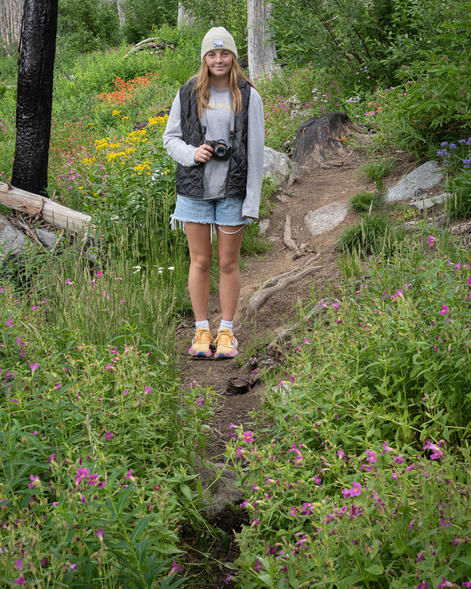 An evening walk around the lake, practicing photography for a class she has this semester