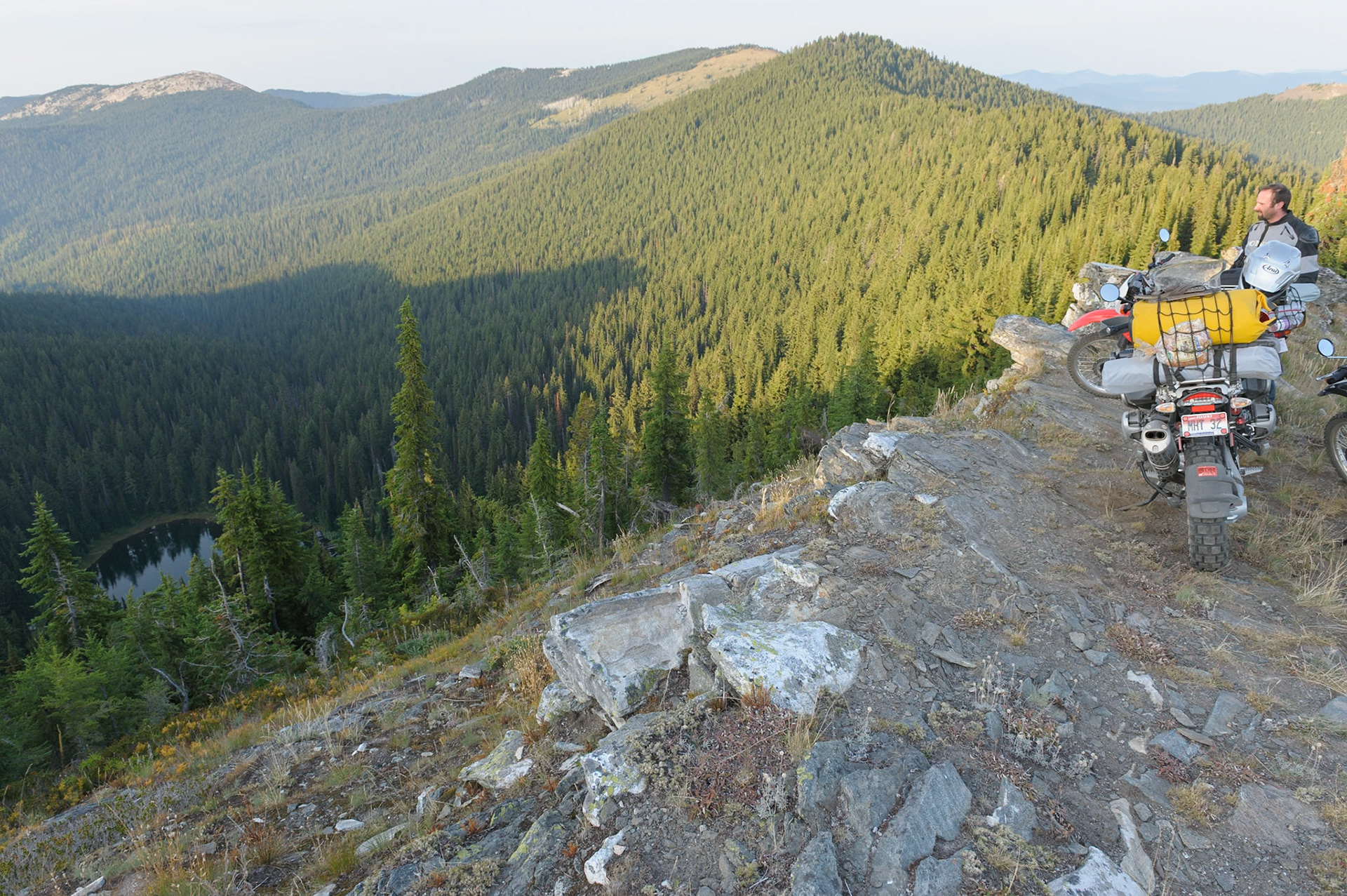 This was my part of the ride to struggle. I surely do wish the GS had a lower first gear or, better yet, a low range I could switch to. Part of the ride to this point was navigating through a tight patch of woods with tall grass and deadfall. My brothers rode through pretty easily but all the clutch feathering I had to do left the GS smelling like a lump of burning plastic.
