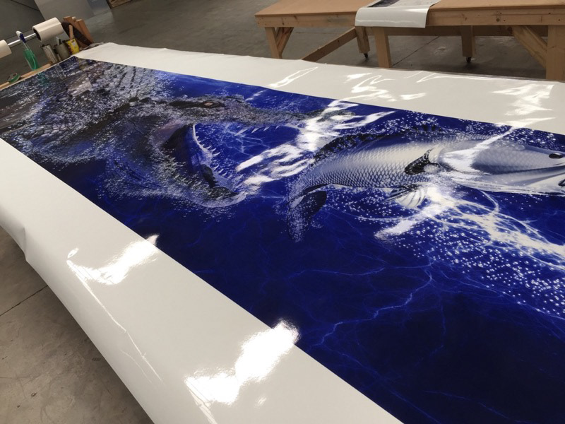 Print for Croc and Barra boat wrap