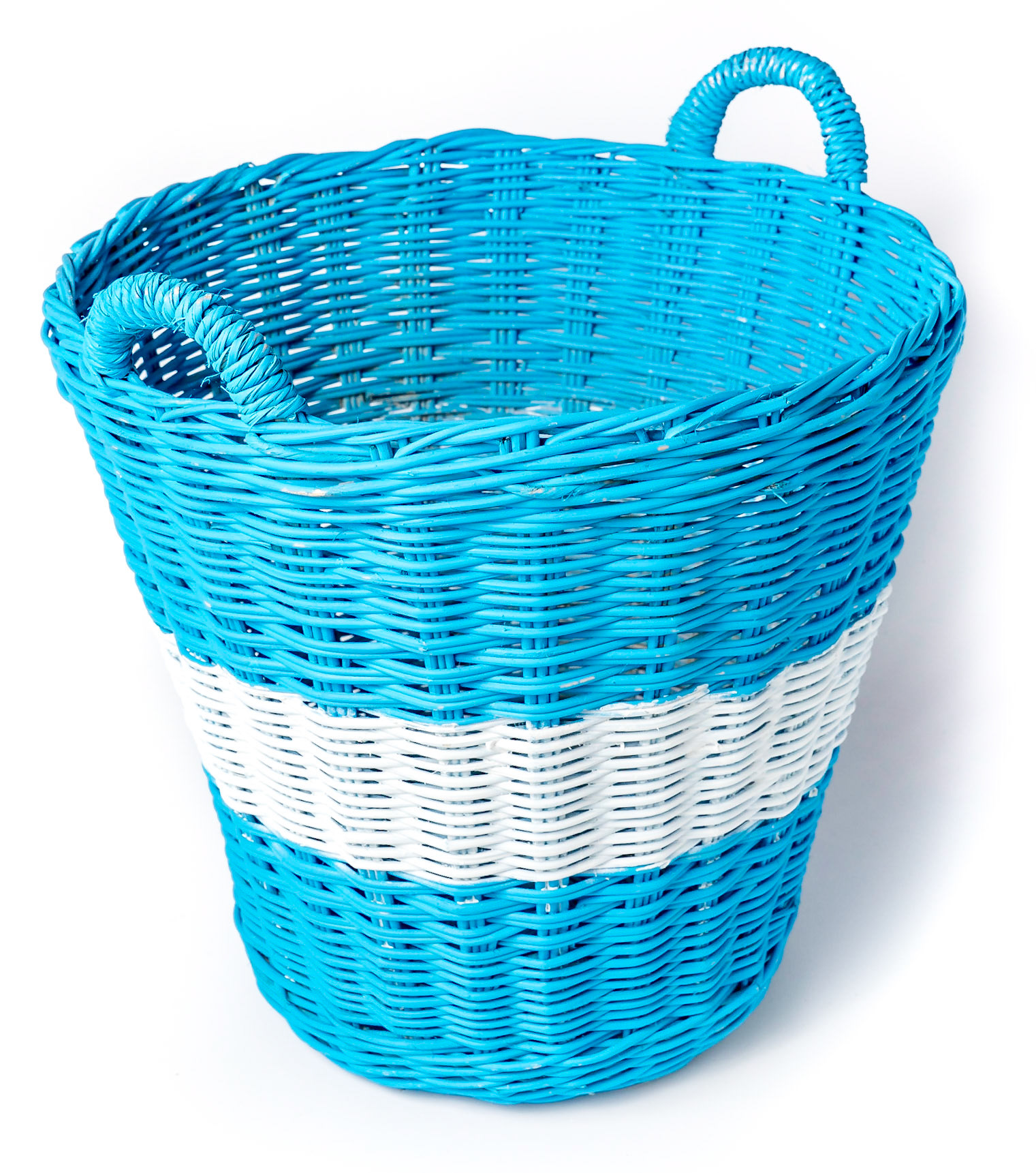 Small Clothes Basket White Blue