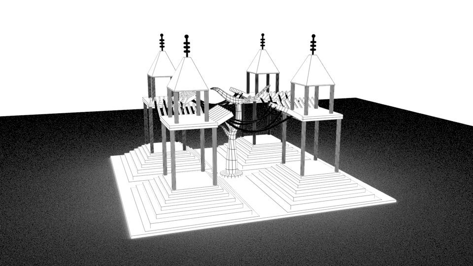 Lonely Temple - Wireframe