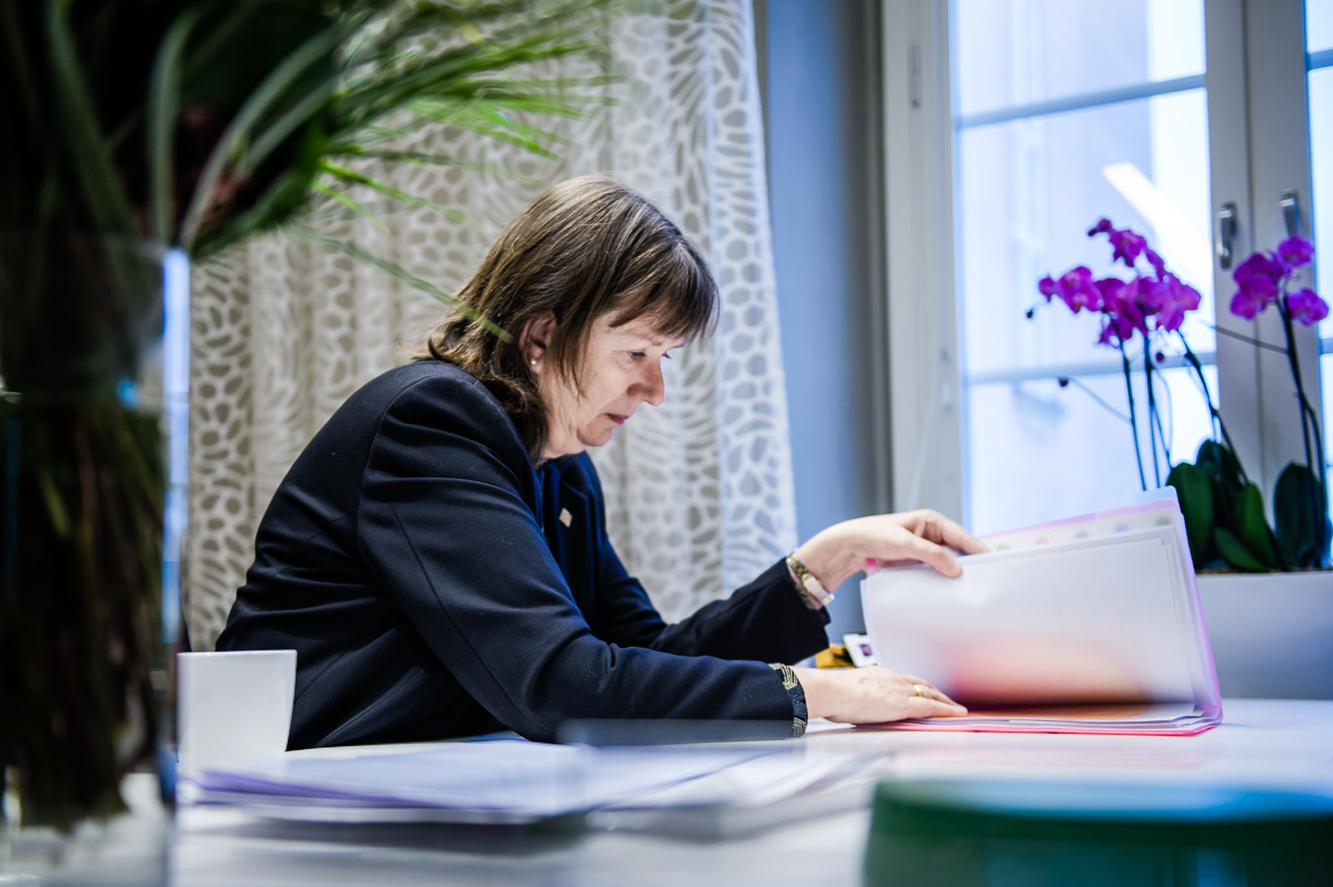 After a few hours settling practicalities, Sigbritt Karlsson has a few hours to get some work done before her first board meeting.