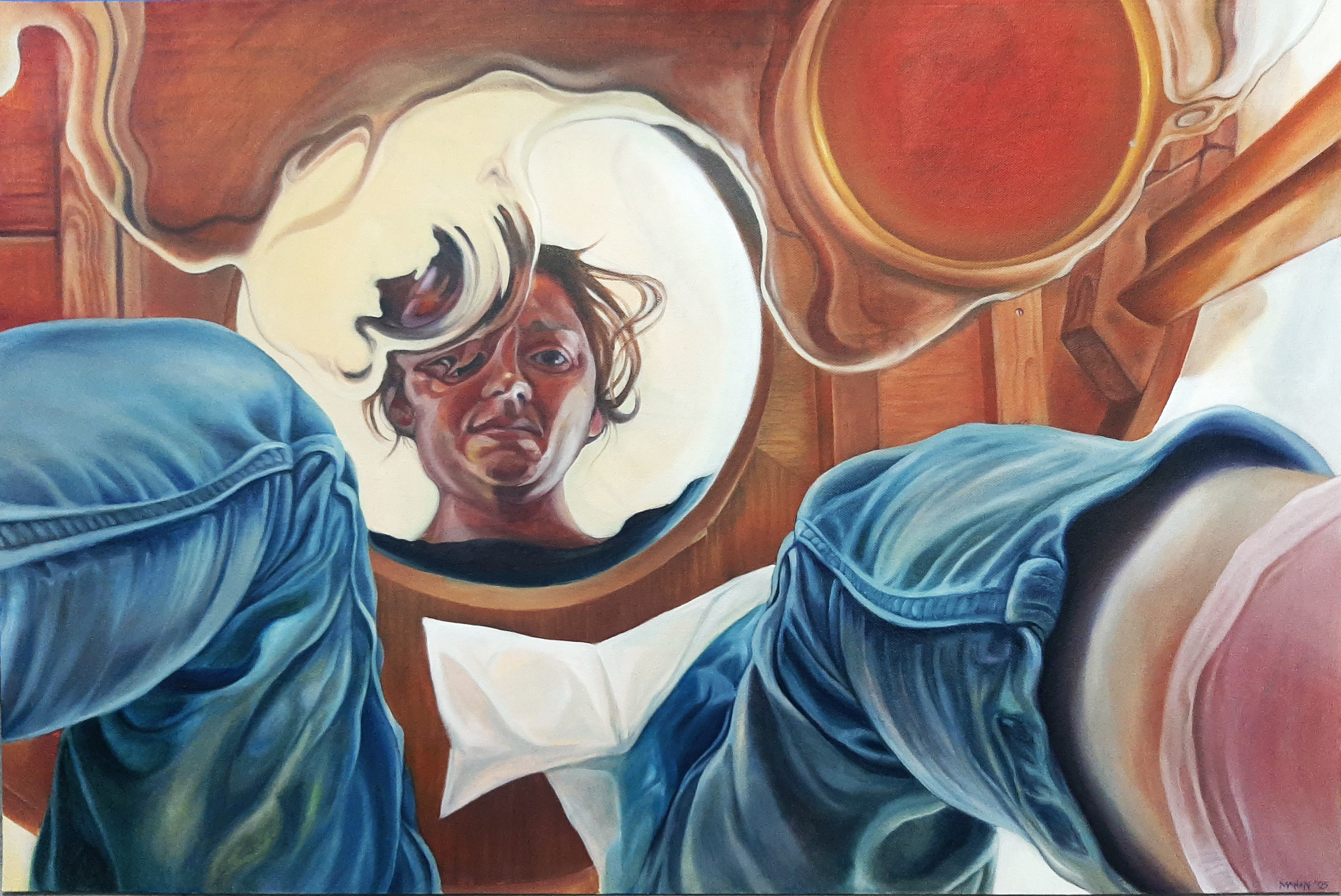 'Breaking Fast' Oil paint on canvas